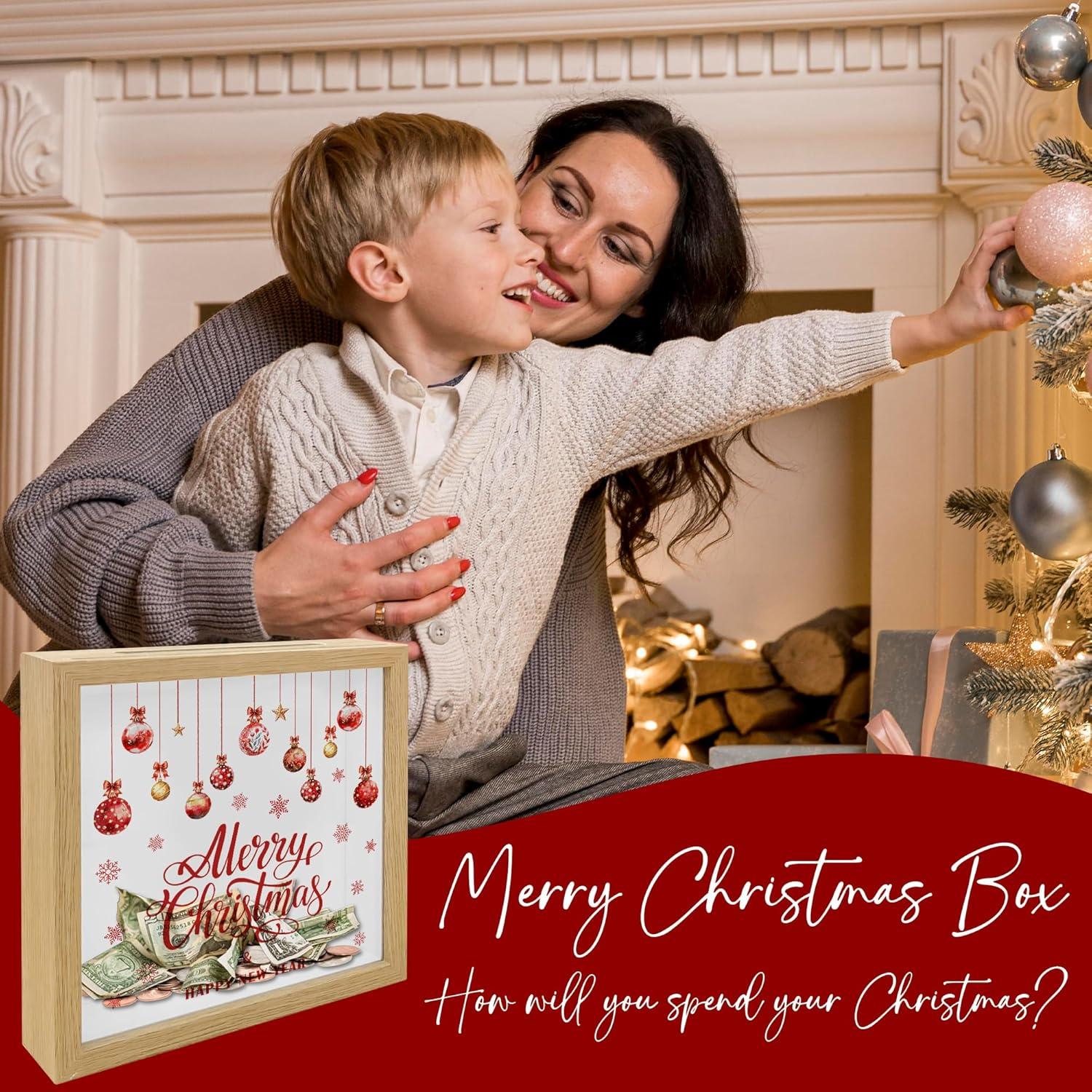 Caja Navideña de Madera Tabyon 20.32x20.32cm con Ranura