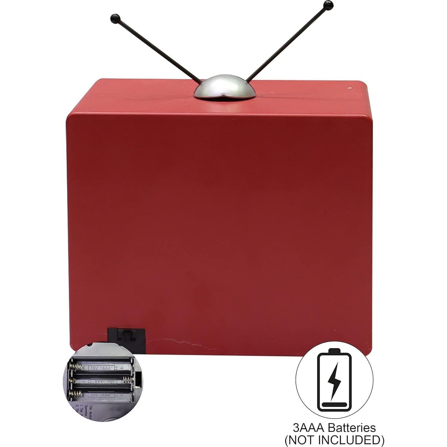 Televisor Retro Rojo MOMENTOS EN EL TIEMPO con Muñeco de Nieve 15.24 cm