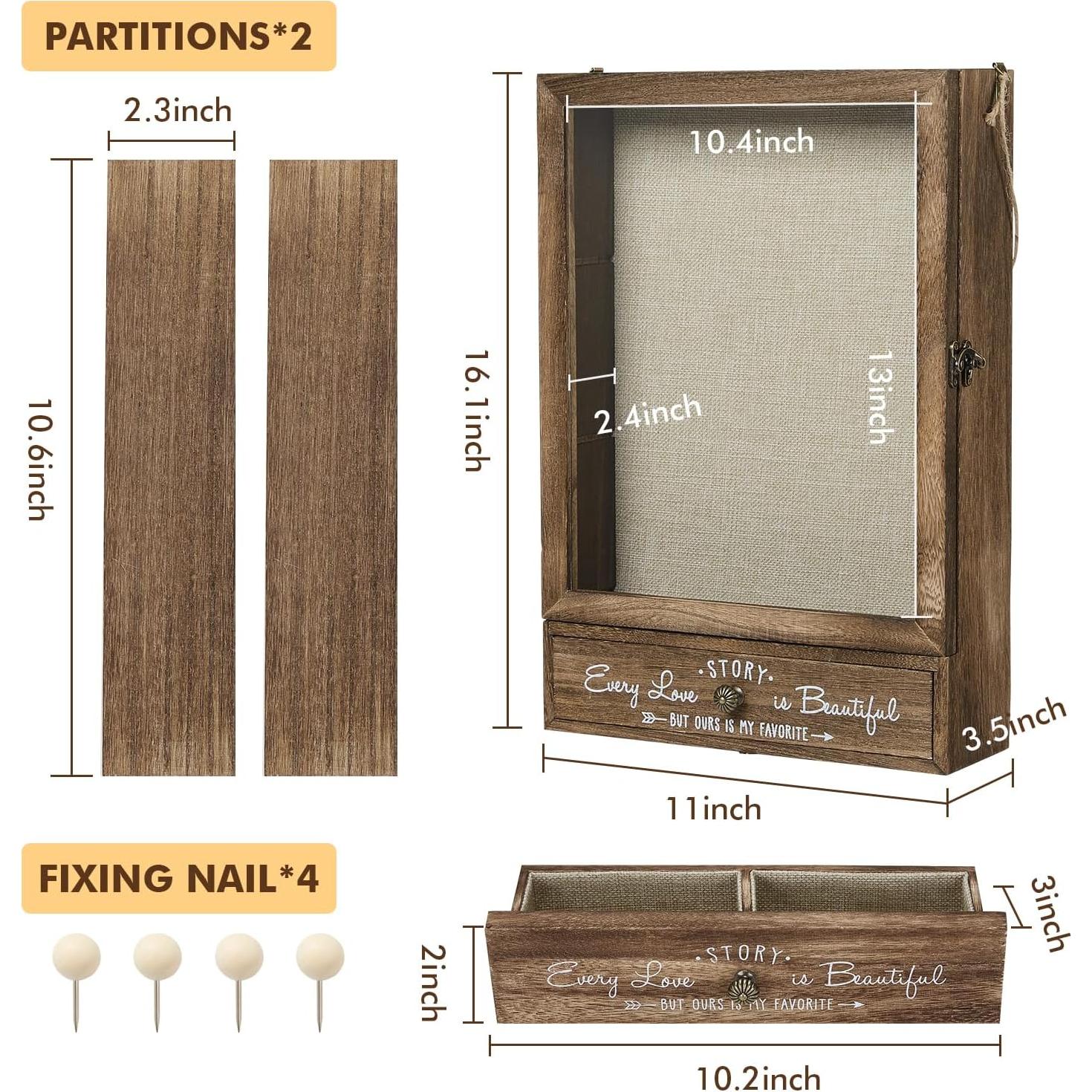 Marco de Sombra Grande AW BRIDAL 27.9x40.6 cm Madera Marrón