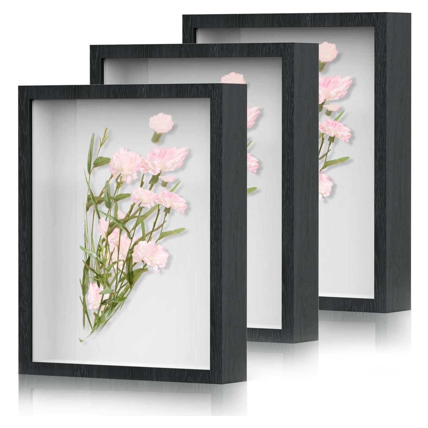 Marco de Sombra 3 Piezas SMZCTYI 20x25 cm Madera Negro