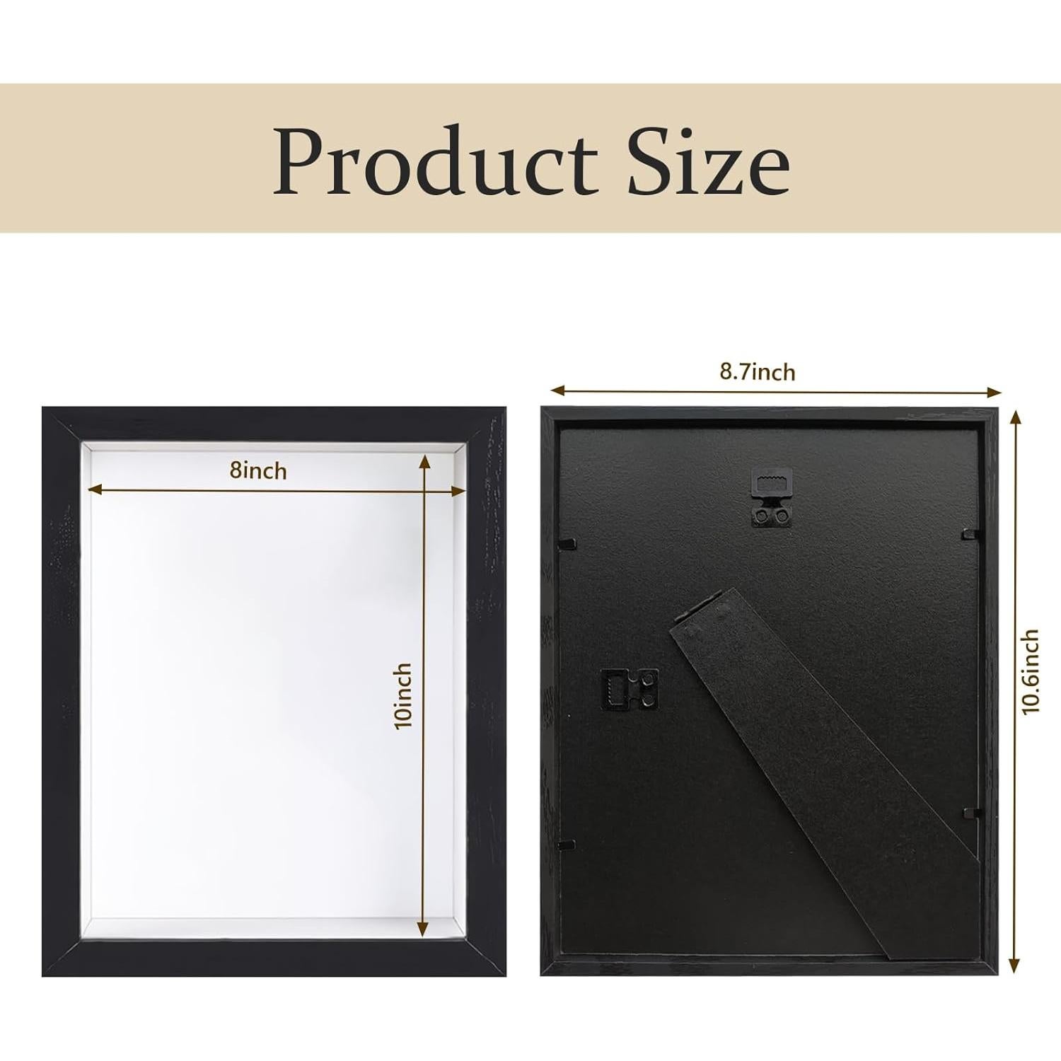 Marco de Sombra 3 Piezas SMZCTYI 20x25 cm Madera Negro