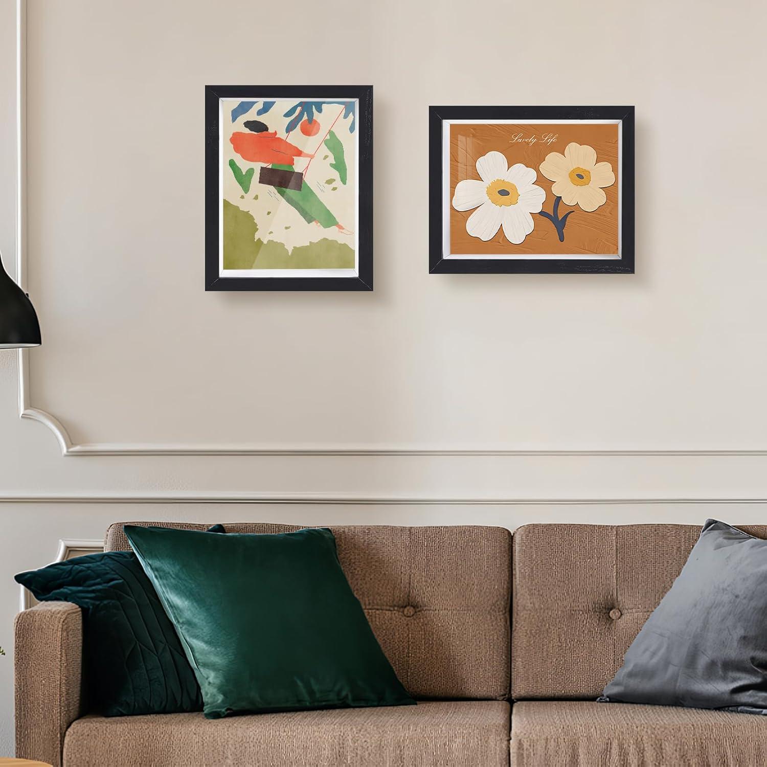 Marco de Sombra 3 Piezas SMZCTYI 20x25 cm Madera Negro