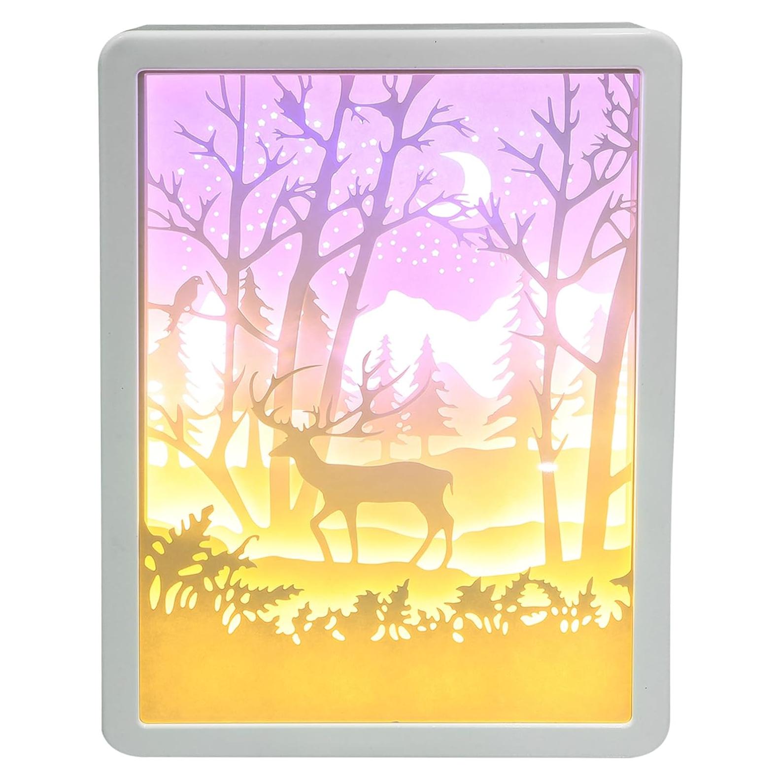 Lámpara LED 3D Uonlytech Ciervo del Bosque 21x16cm