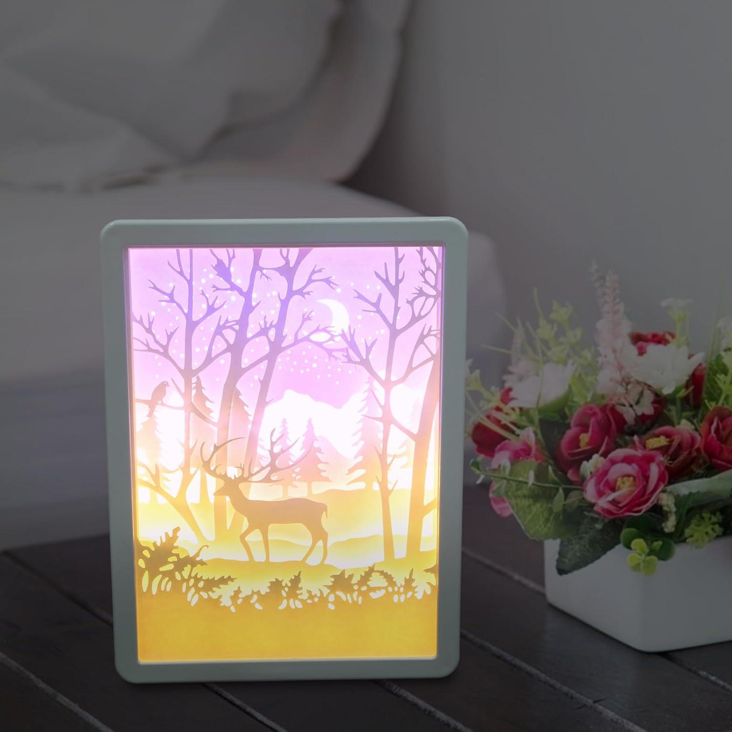 Lámpara LED 3D Uonlytech Ciervo del Bosque 21x16cm