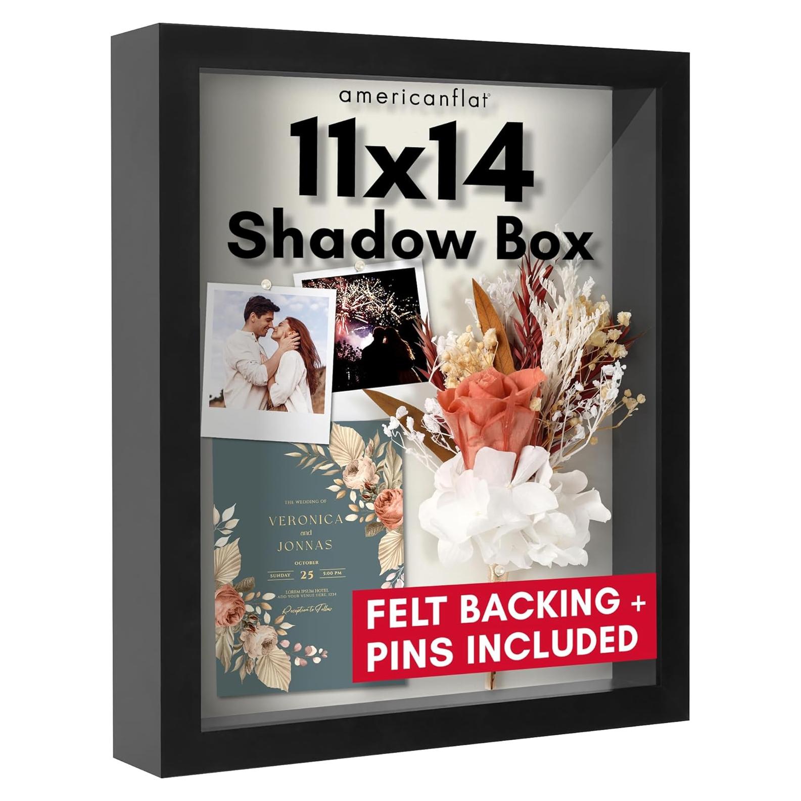 Marco de Sombra Americanflat 30.5x38.2 cm Negro con Fieltro