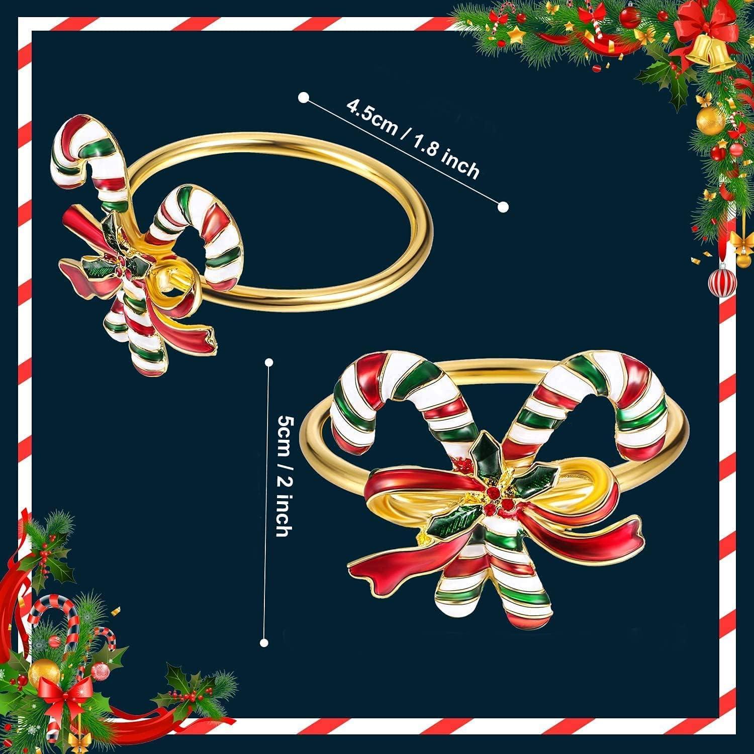 10 Anillos de Servilleta de Navidad ENASGLOO - Caña de Navidad