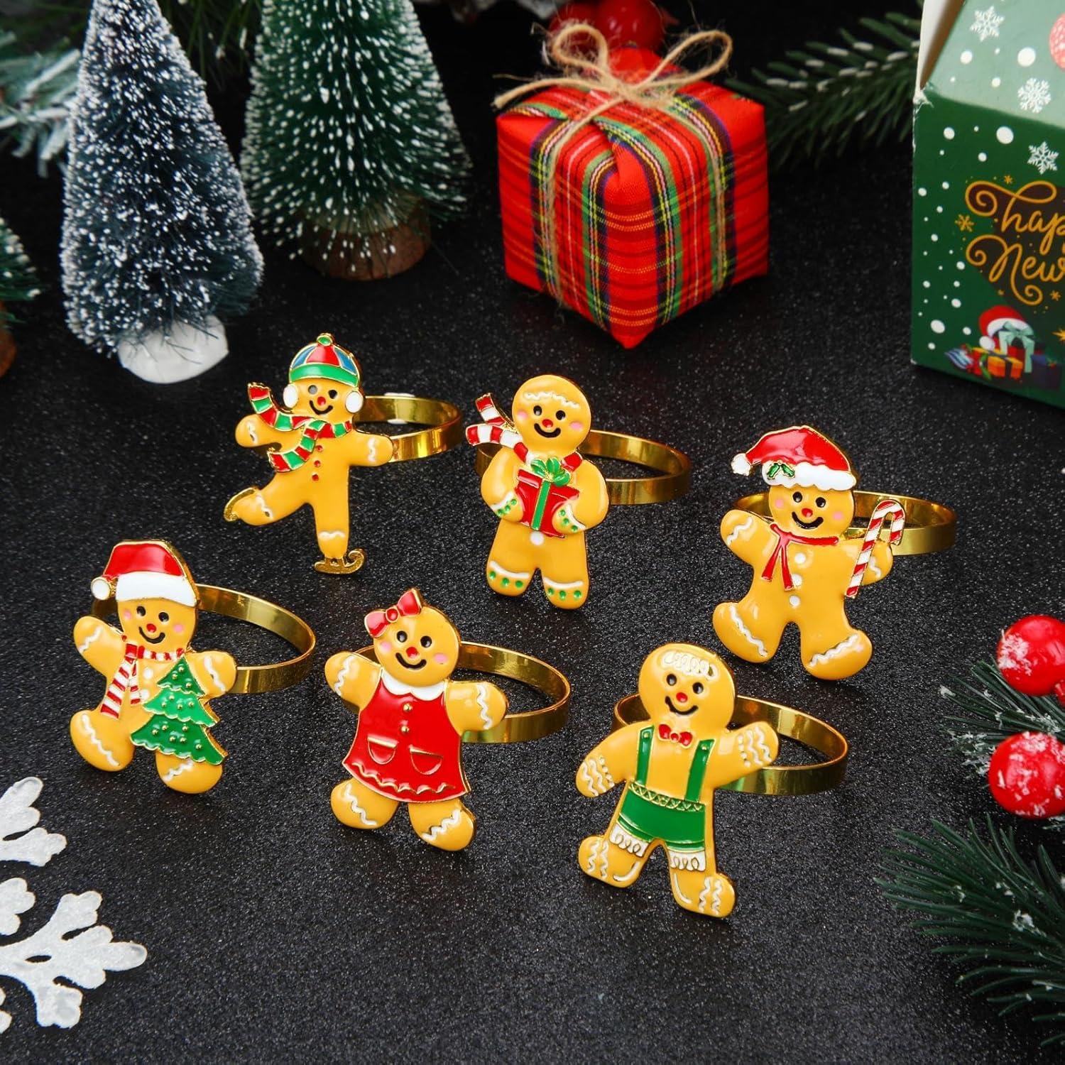 WILLBOND 12 Anillos de Servilleta de Navidad con Rhinestones