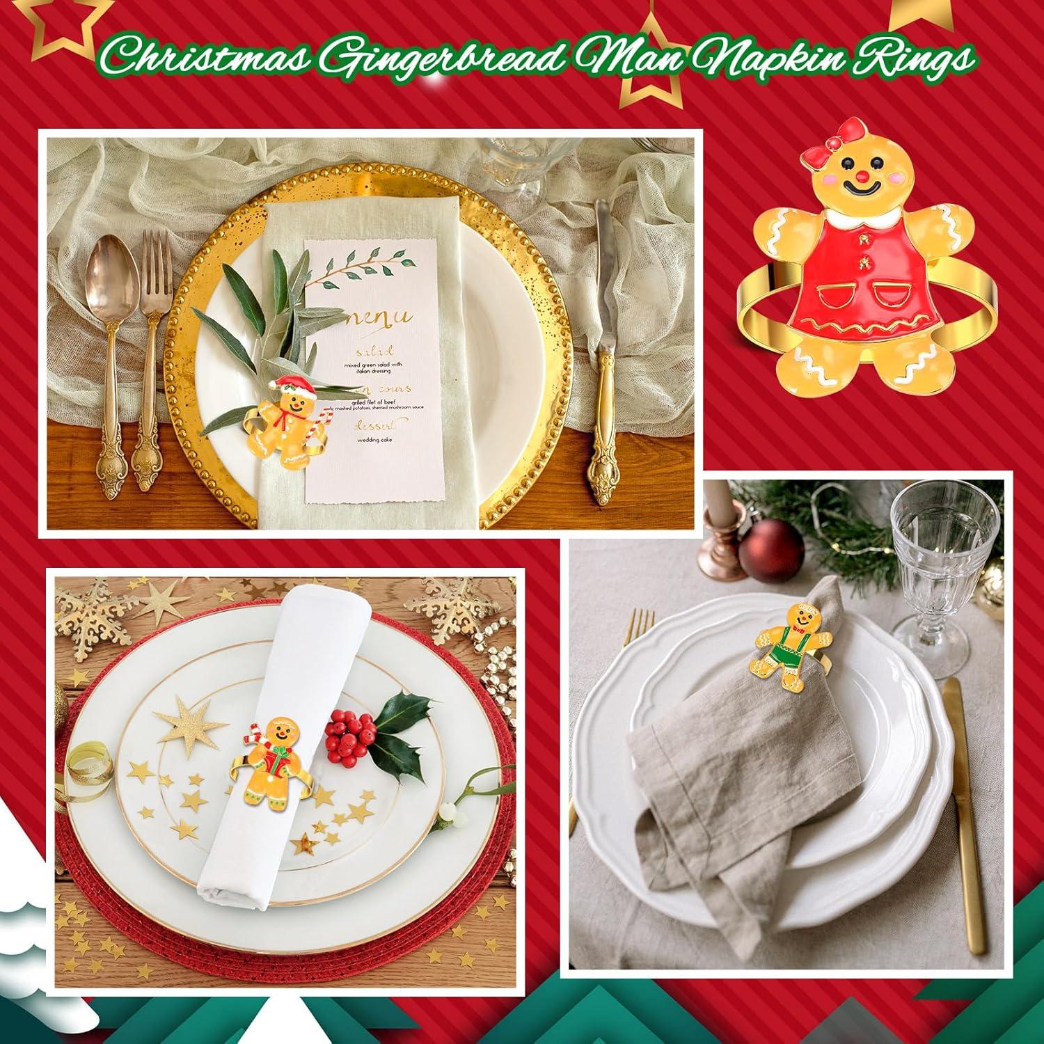 WILLBOND 12 Anillos de Servilleta de Navidad con Rhinestones