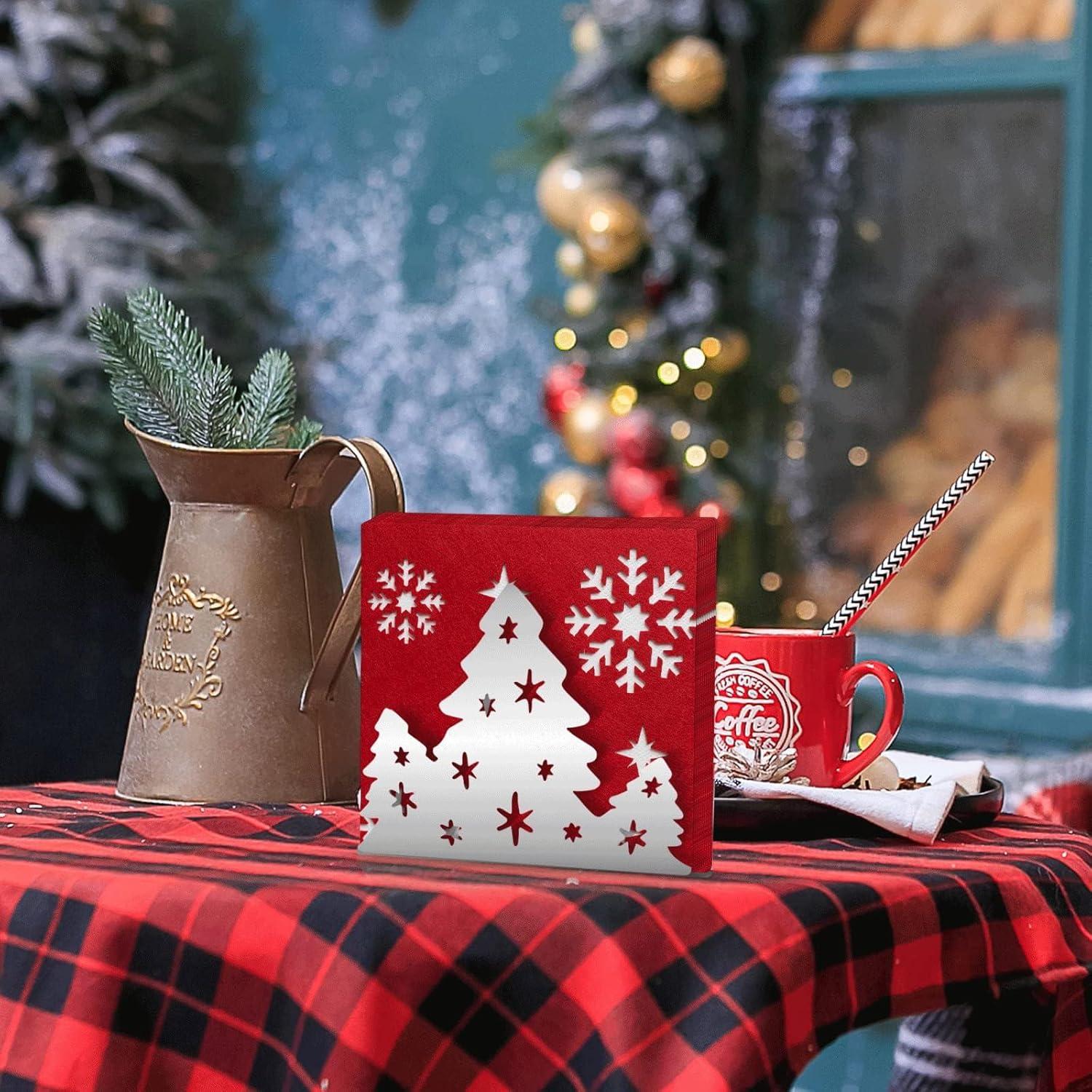 Soportes de Servilletas Plateados Clothmile - Diseño Árbol de Navidad