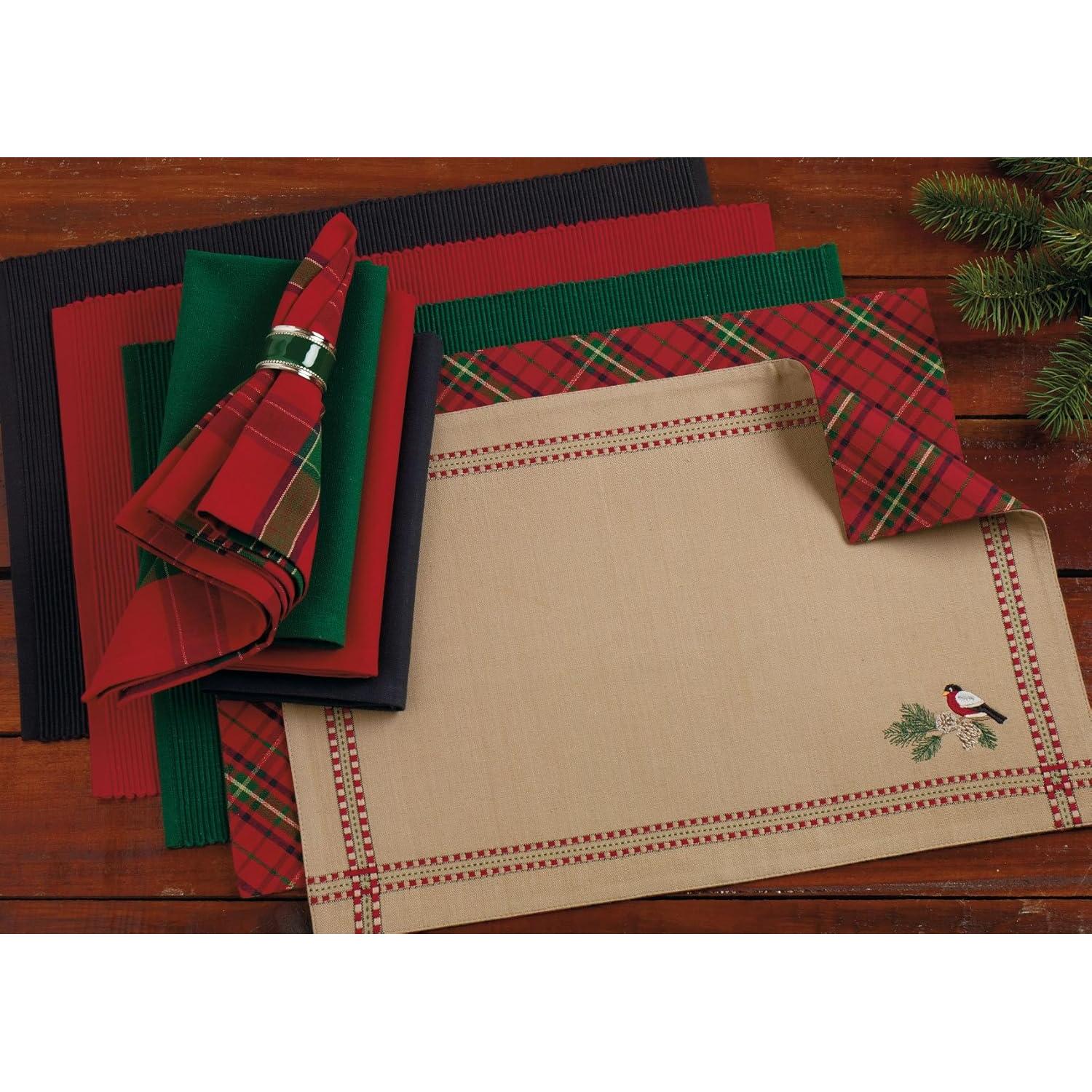 Juego de Servilletas de Navidad DII Cuadros 50.8x50.8 cm - 6 Pzas