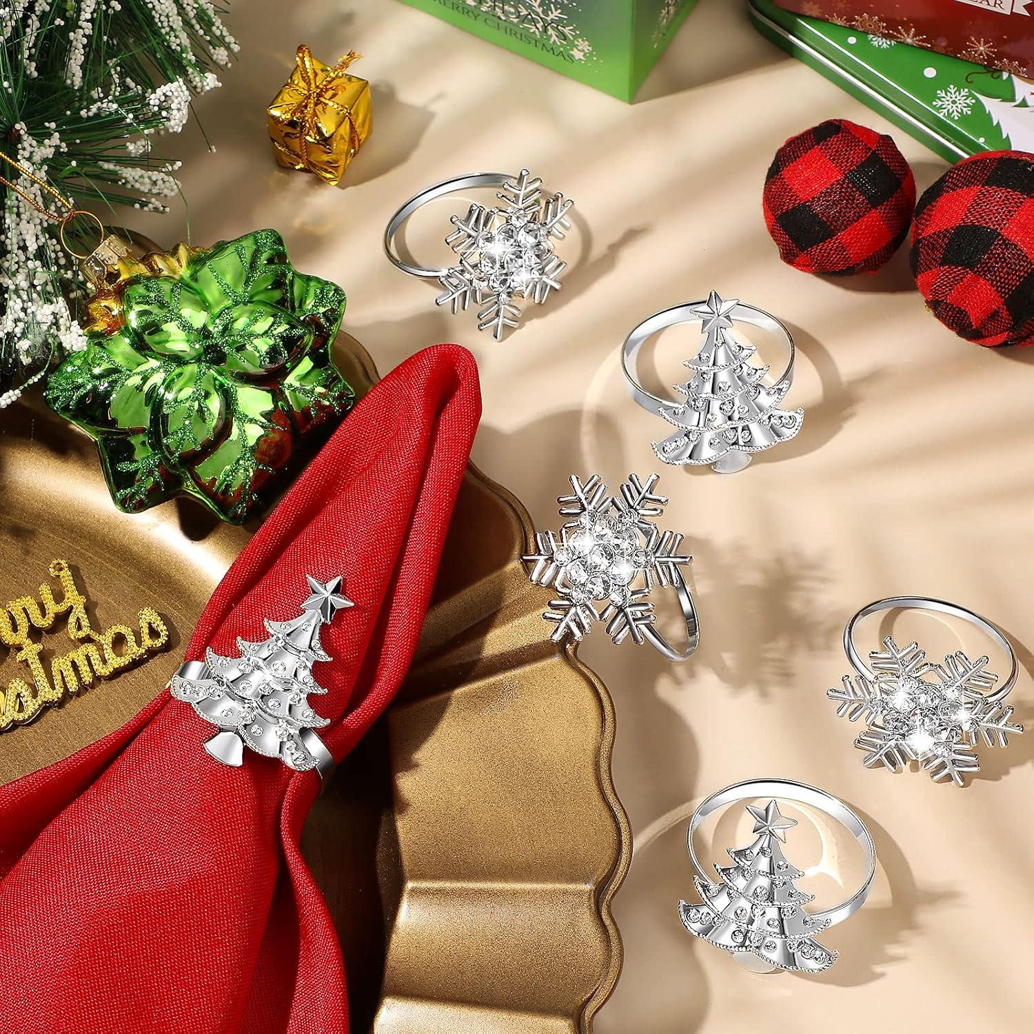 Juego de Servilletas y Anillos de Navidad eBoot - 16 Piezas