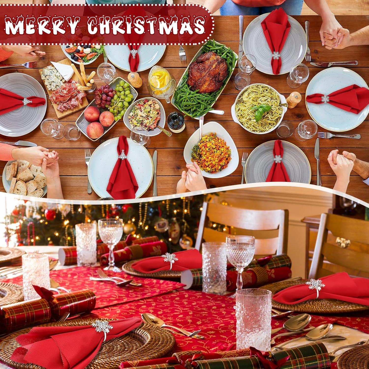 Juego de Servilletas y Anillos de Navidad eBoot - 16 Piezas