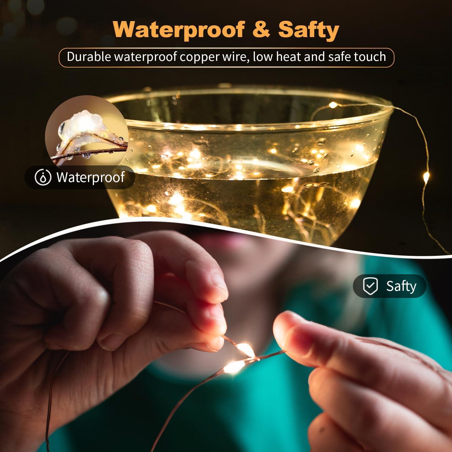 Paquete de 20 luces de hadas LED blancas cálidas 7 pies