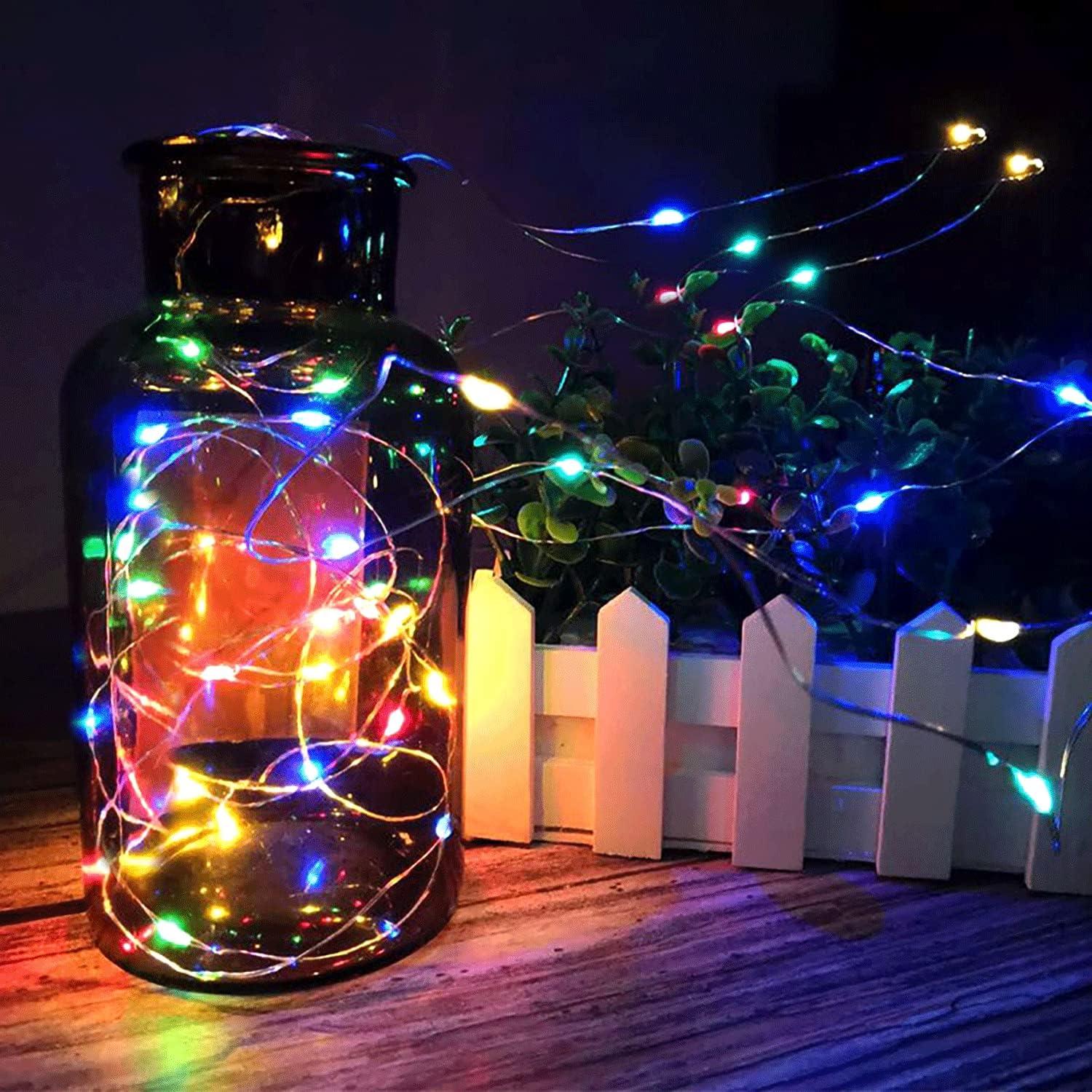 Luces de Hadas PULAIKE 1m Multicolor 10 LEDs Impermeables