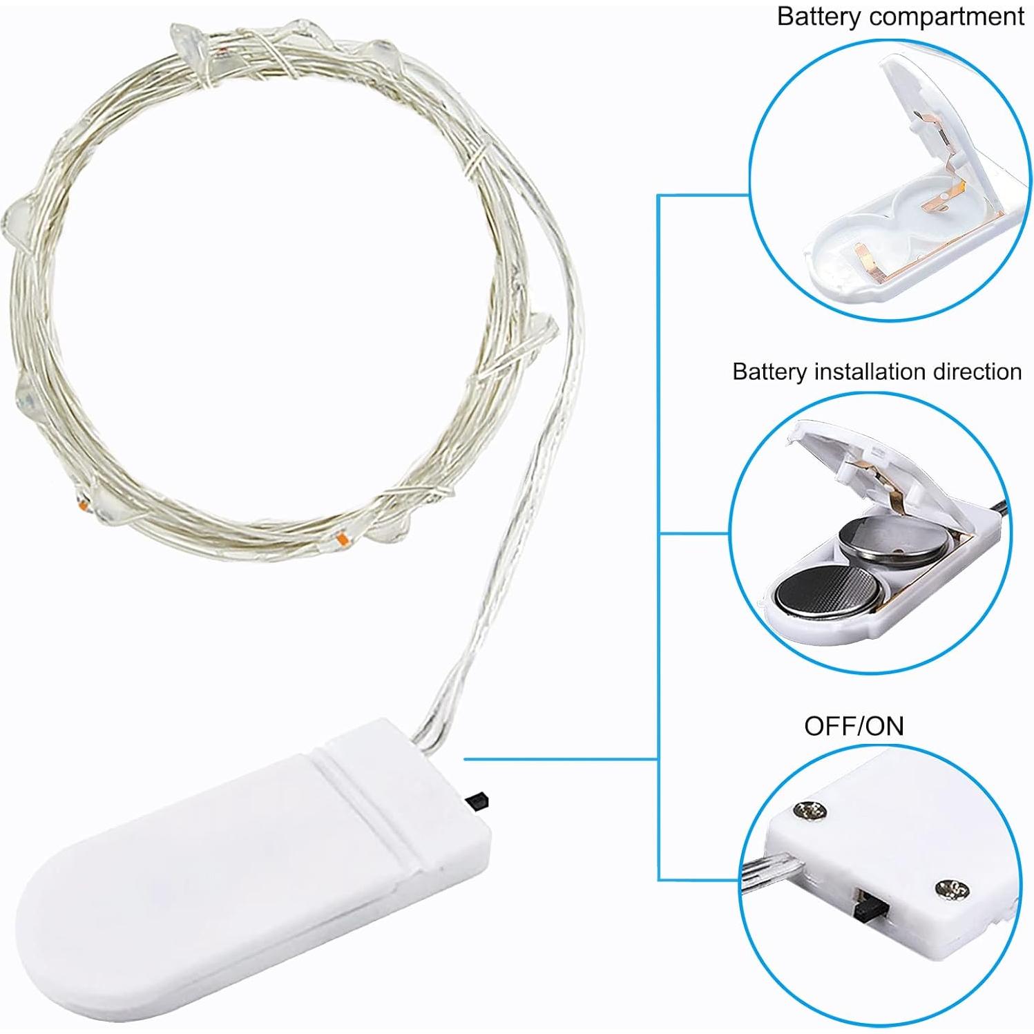 Luces de Hadas PULAIKE 1m Multicolor 10 LEDs Impermeables