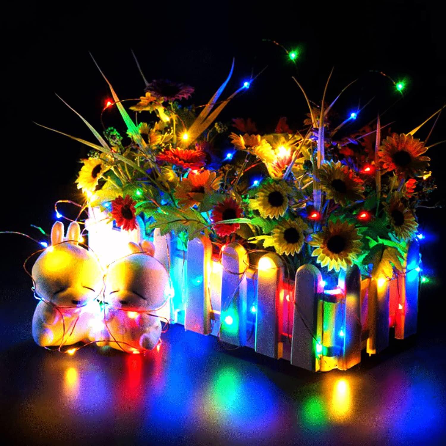 Luces de Hadas PULAIKE 1m Multicolor 10 LEDs Impermeables