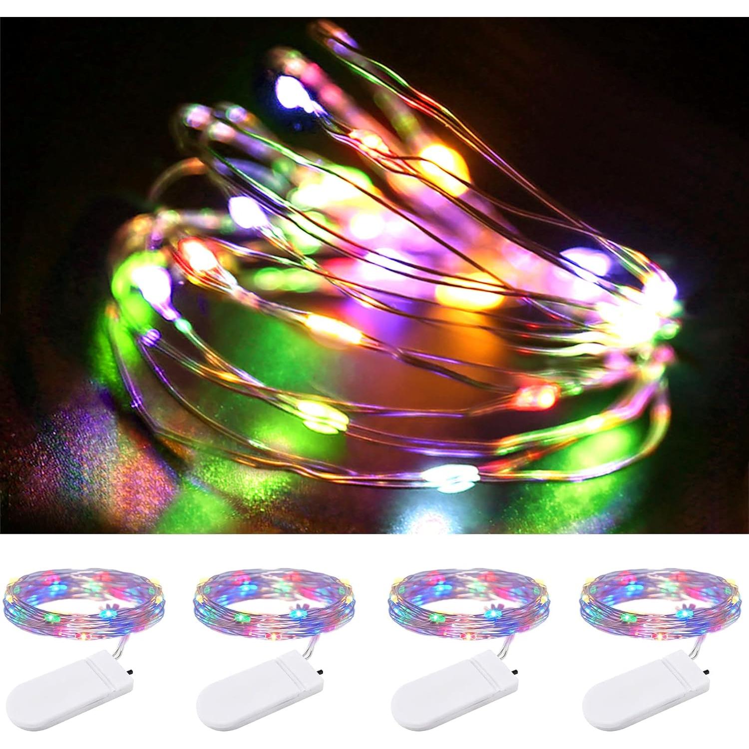 Luces de Hadas PULAIKE 1m Multicolor 10 LEDs Impermeables