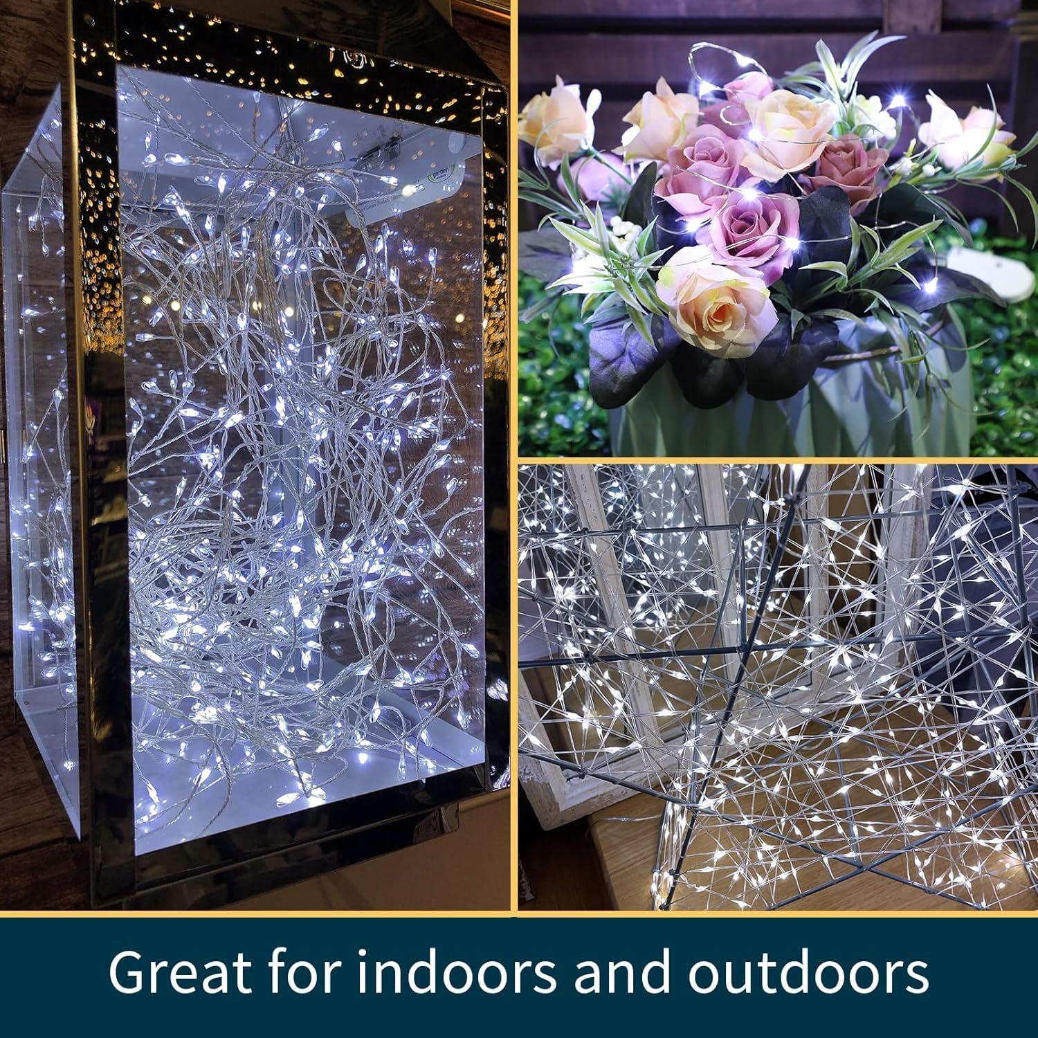 Luz de Hadas LED 6 Paquete LAMPHOME 2m Alambre Flexible Blanco