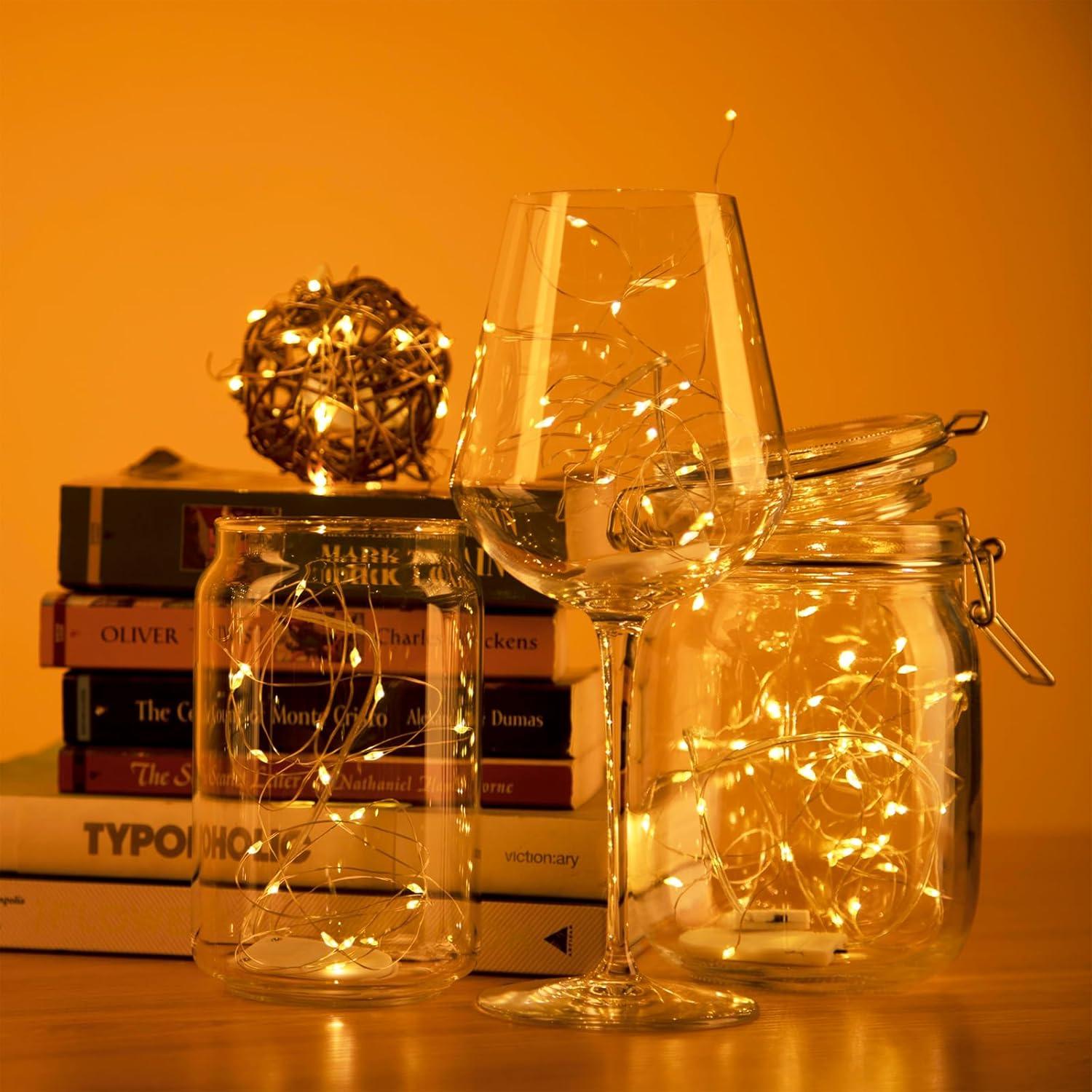 Paquete de 6 Luces de Hadas LED SINAMER 2.1m Blanco Cálido