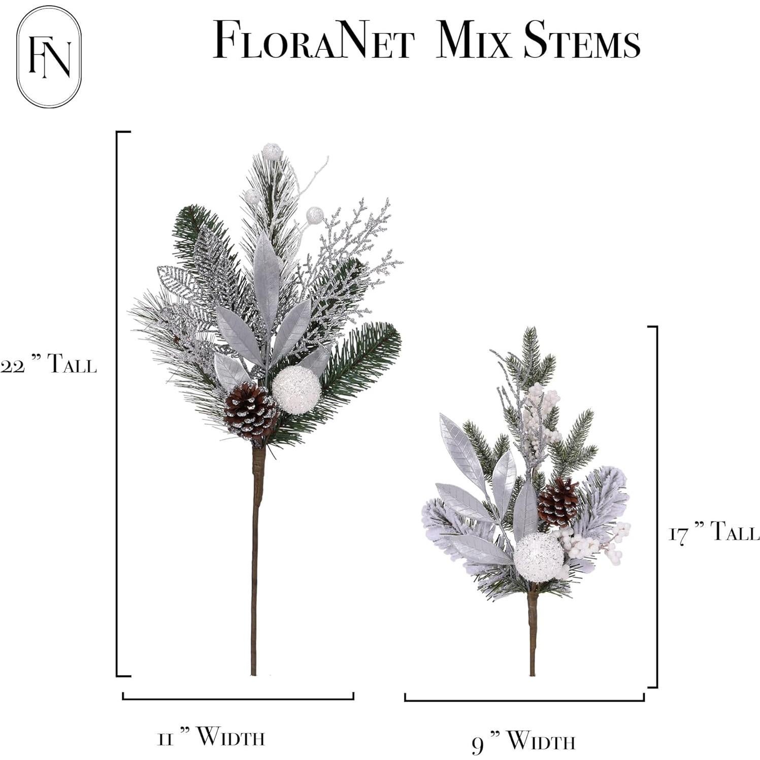 6 Piezas Rociador de Hojas Plateadas FloraNet 55.88 cm