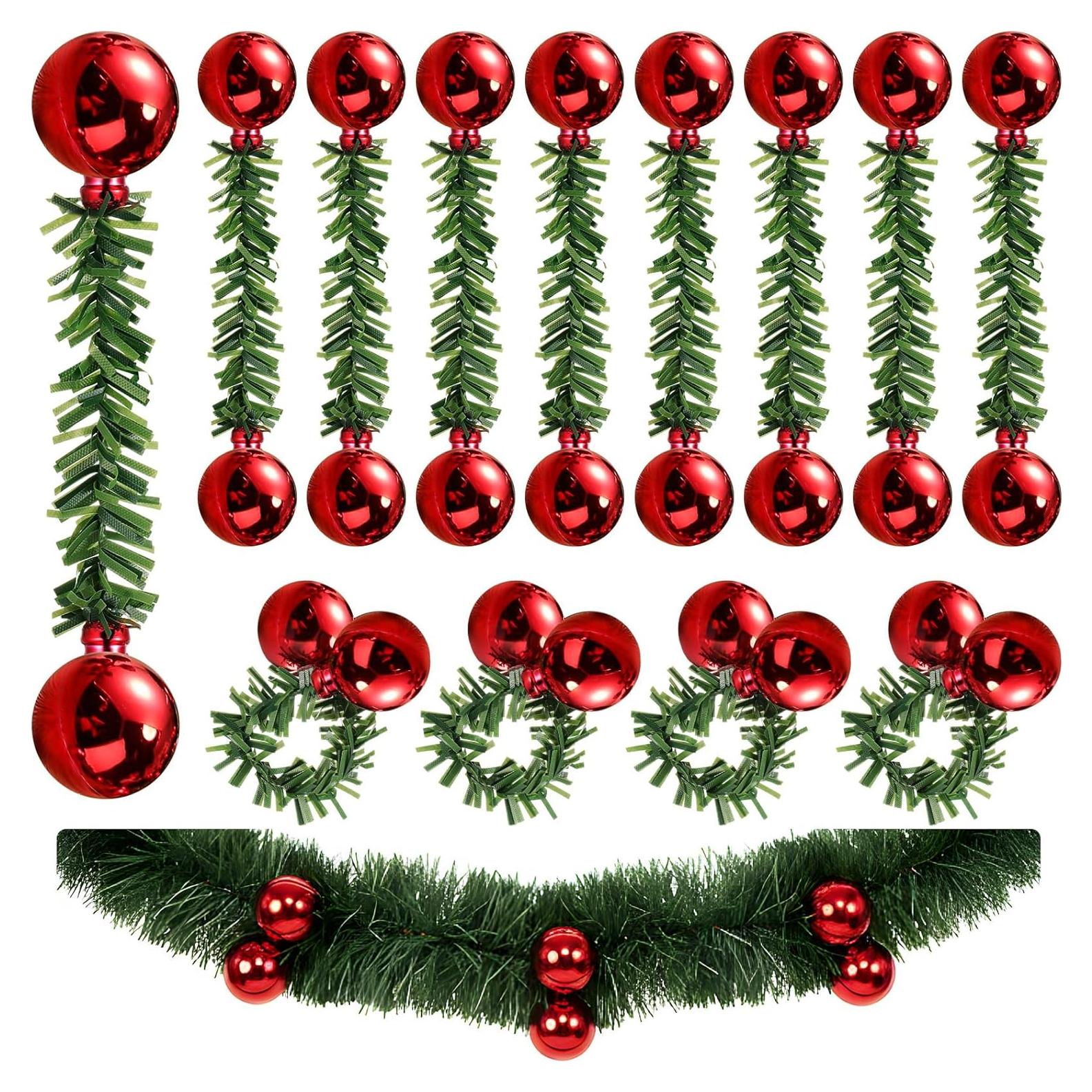 24 Corbatas de Espumillón Rojo Weysat para Decoración Navideña