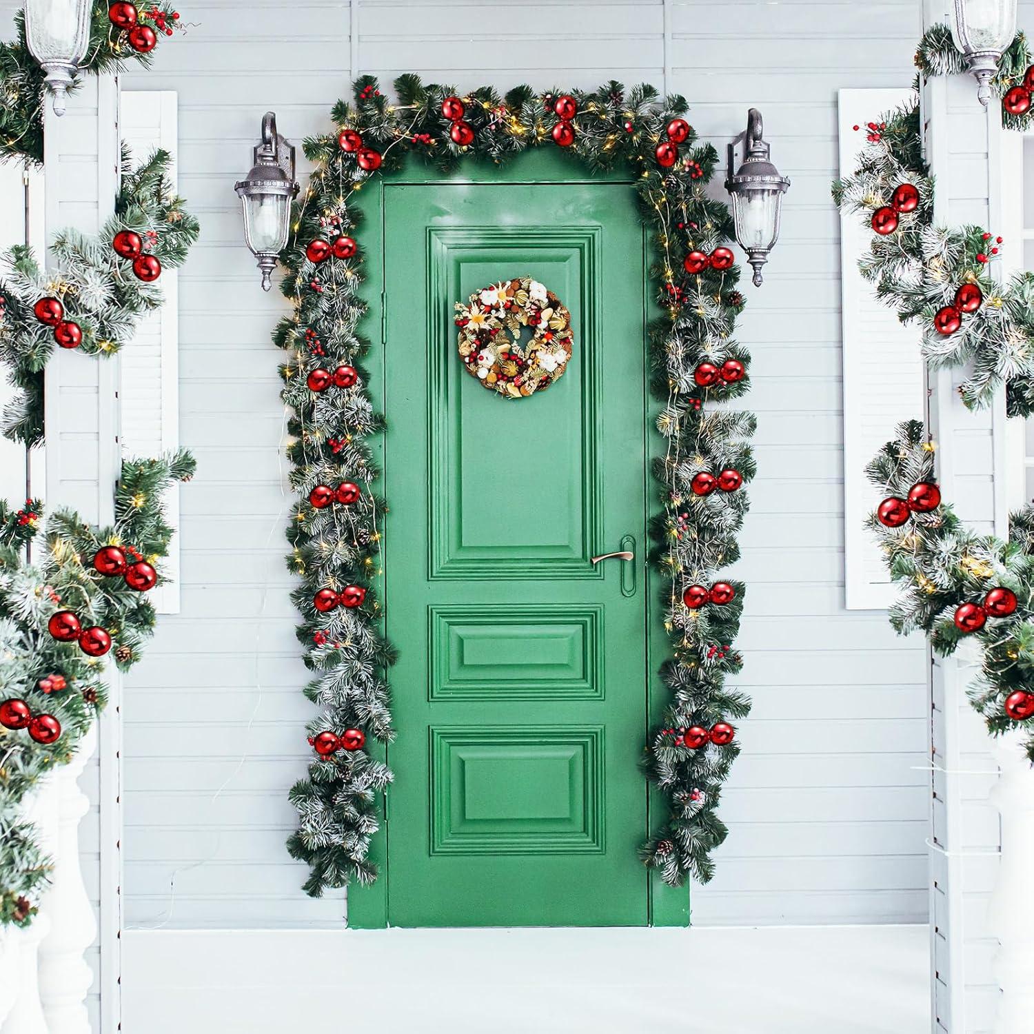 24 Corbatas de Espumillón Rojo Weysat para Decoración Navideña