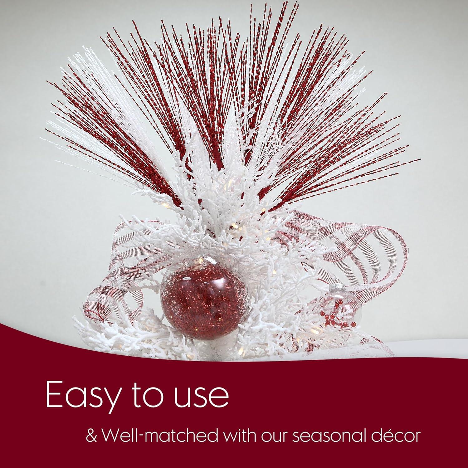 Ramas Decorativas Brillantes Sea Team 24 Piezas 42 cm Rojo