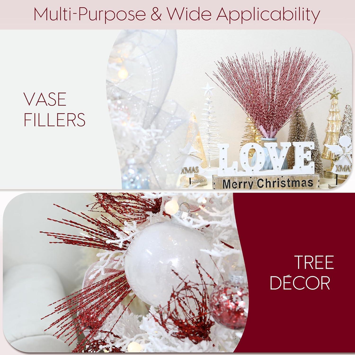 Ramas Decorativas Brillantes Sea Team 24 Piezas 42 cm Rojo