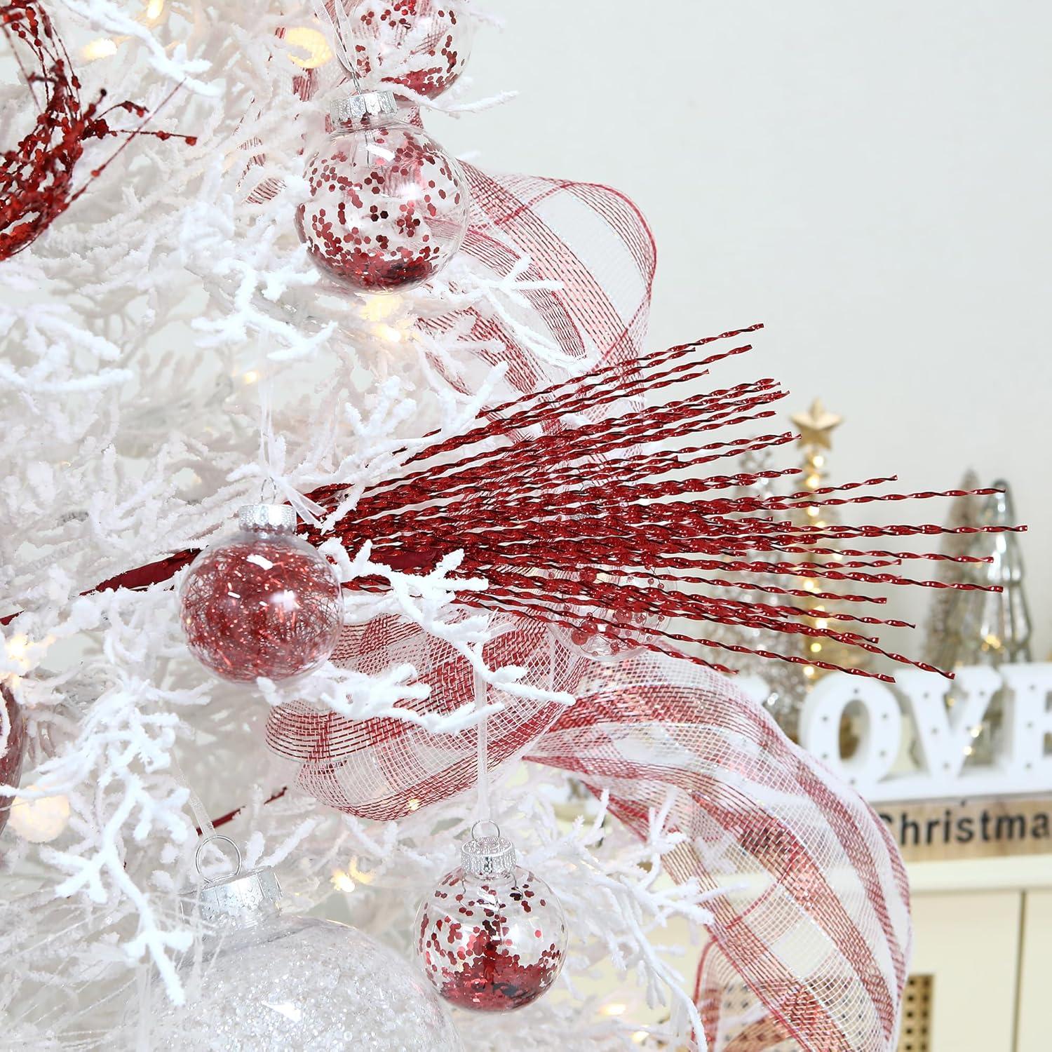 Ramas Decorativas Brillantes Sea Team 24 Piezas 42 cm Rojo