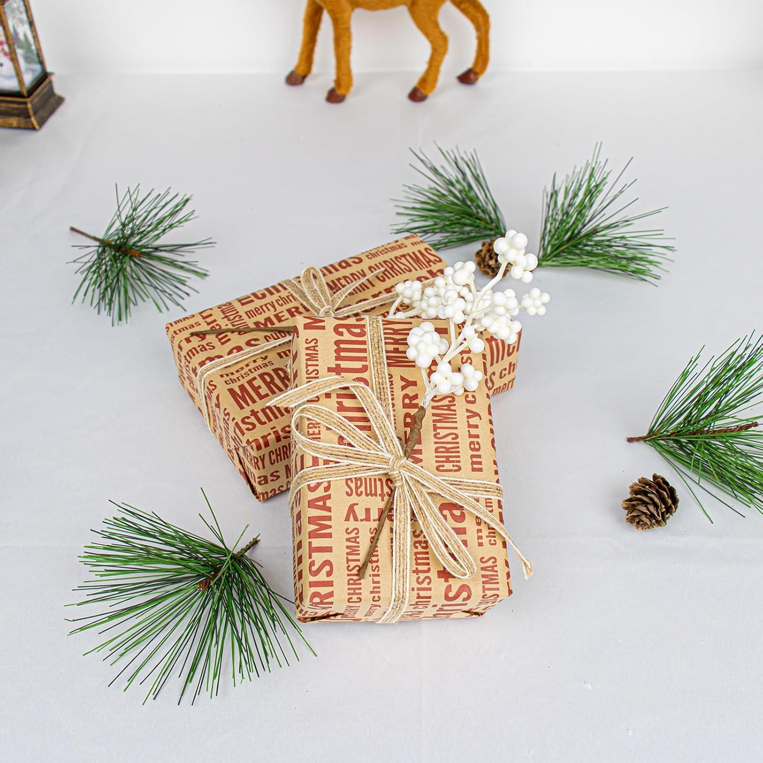 40 Ramas Florales Blancas Yawwind 16.5 cm para Decoración Navideña