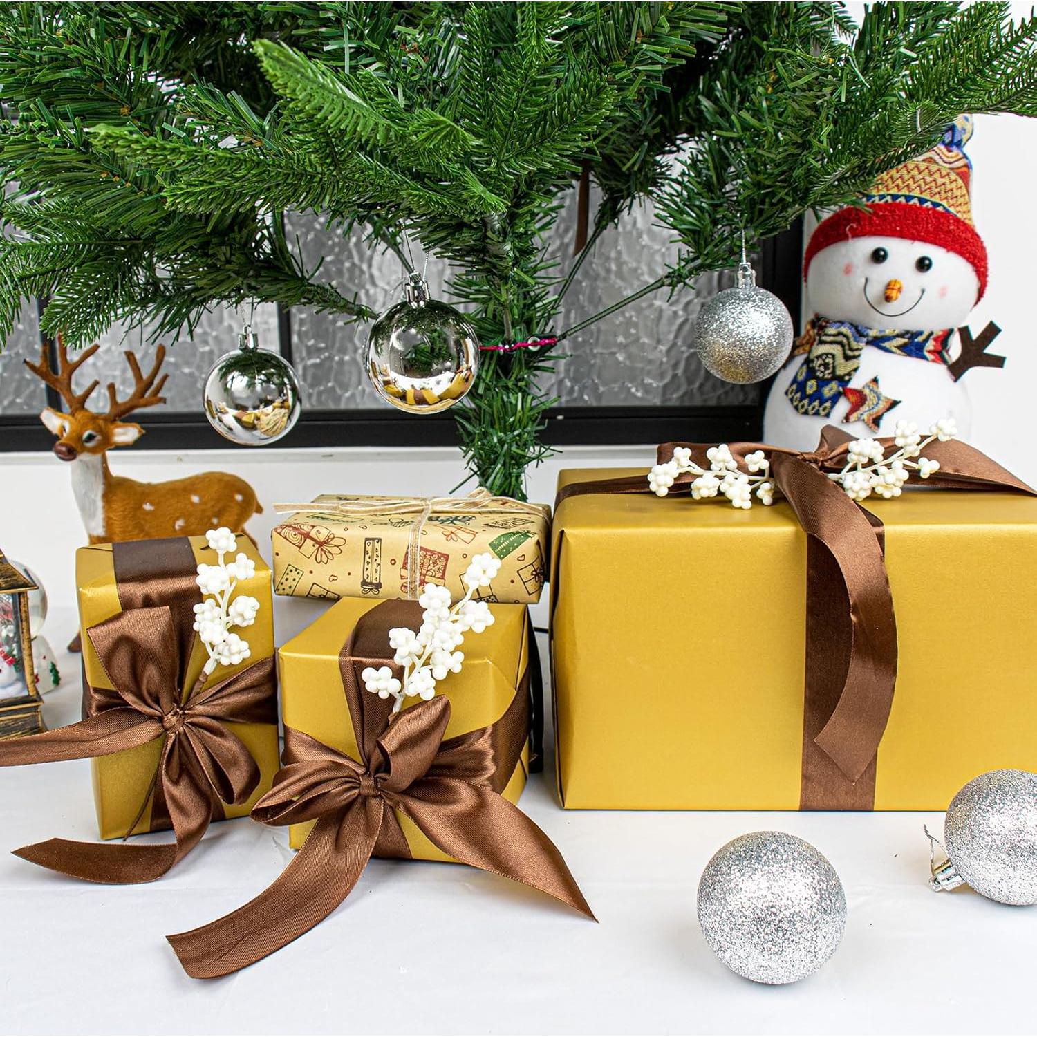 40 Ramas Florales Blancas Yawwind 16.5 cm para Decoración Navideña