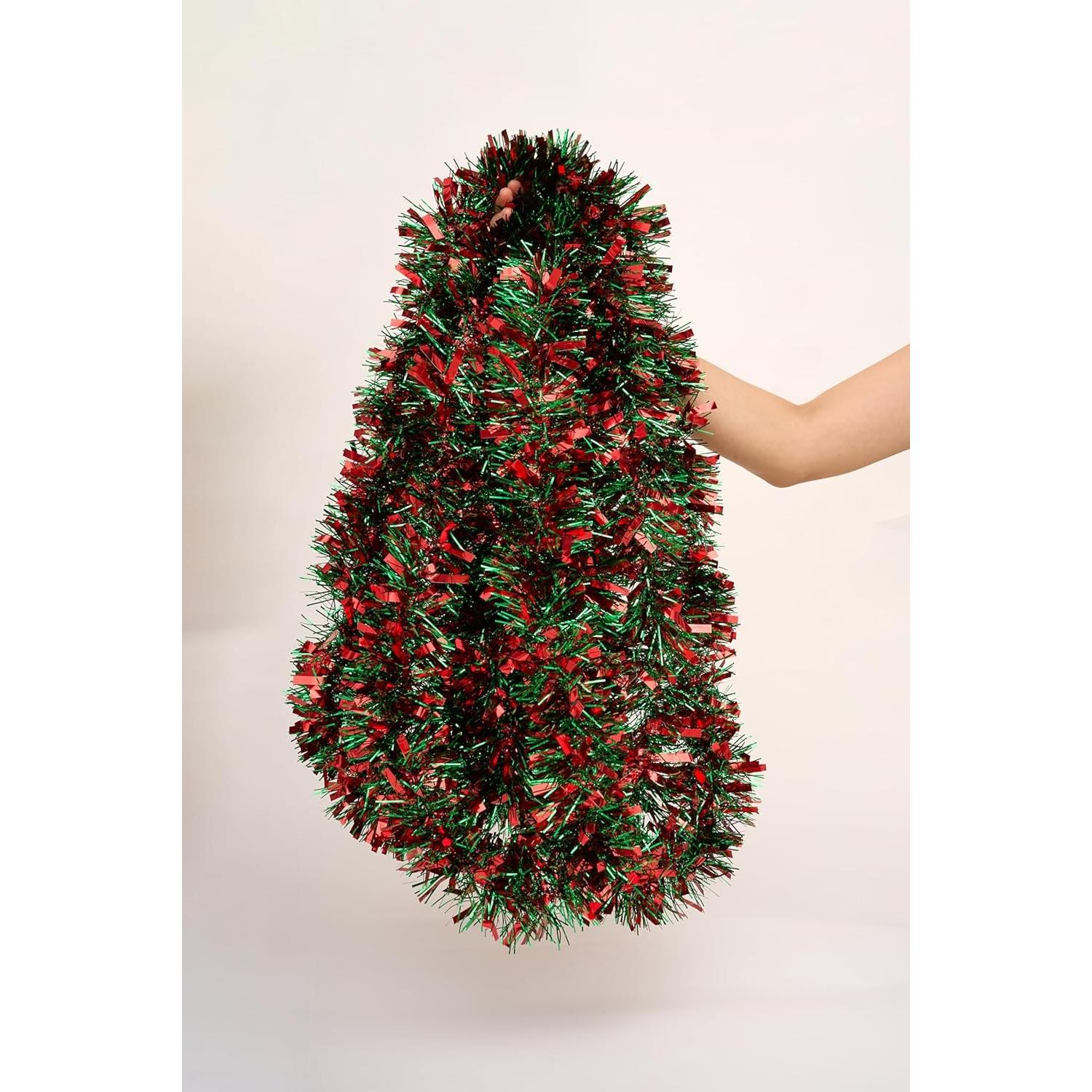 Guirnalda Espumosa Metalizada 9m Rojo y Verde Decoración Navidad