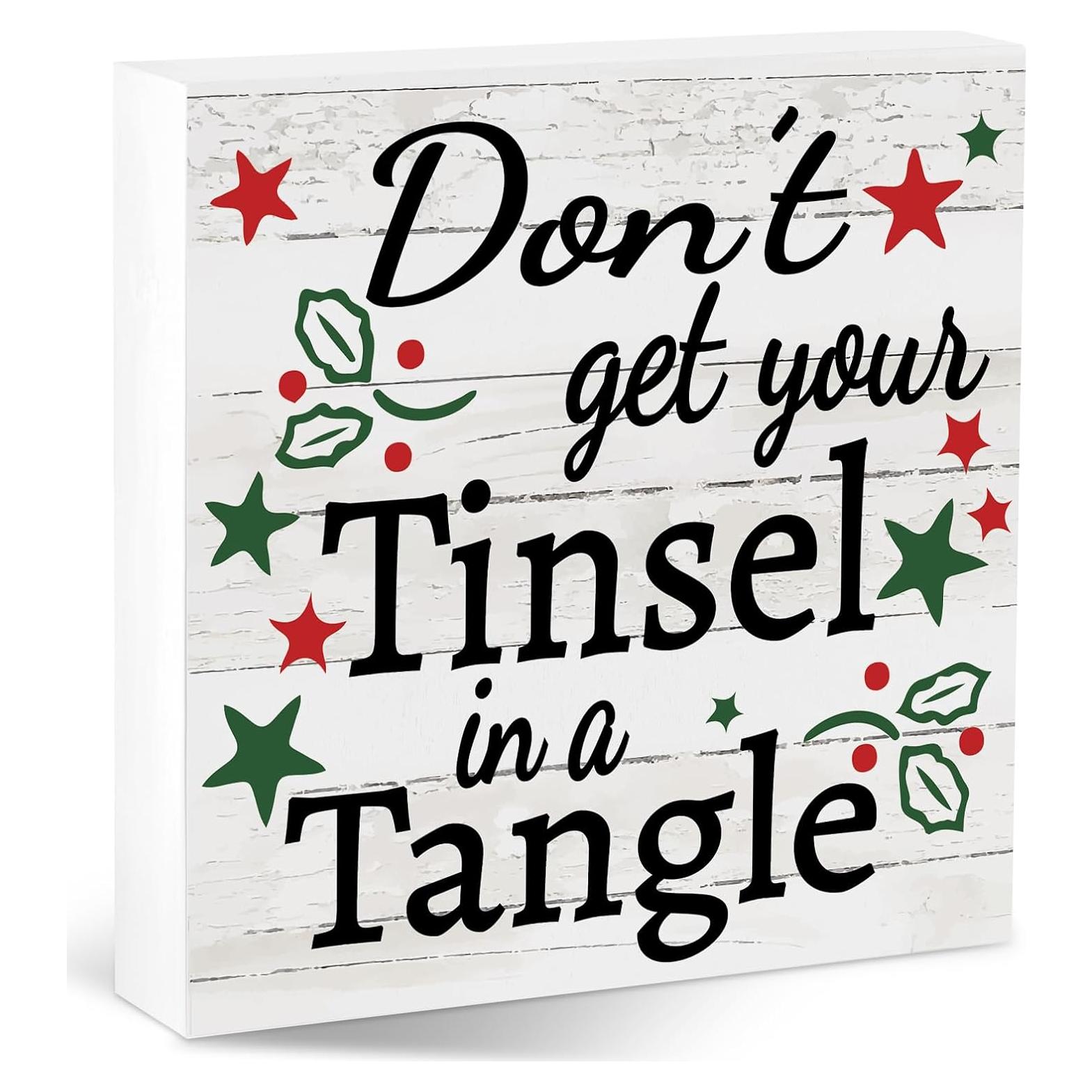 Señal de Escritorio Navideña de Madera VFU 14x14 cm