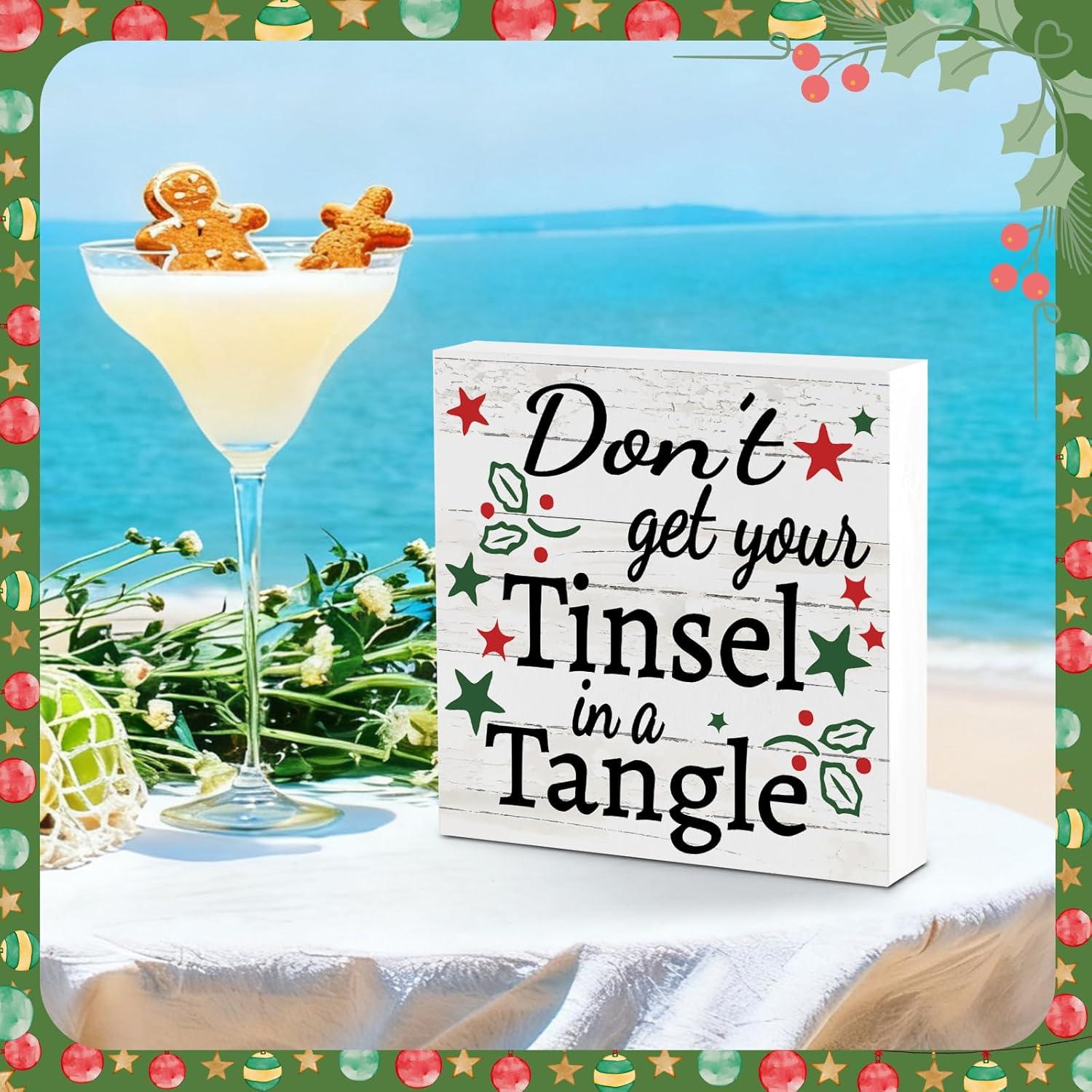 Señal de Escritorio Navideña de Madera VFU 14x14 cm