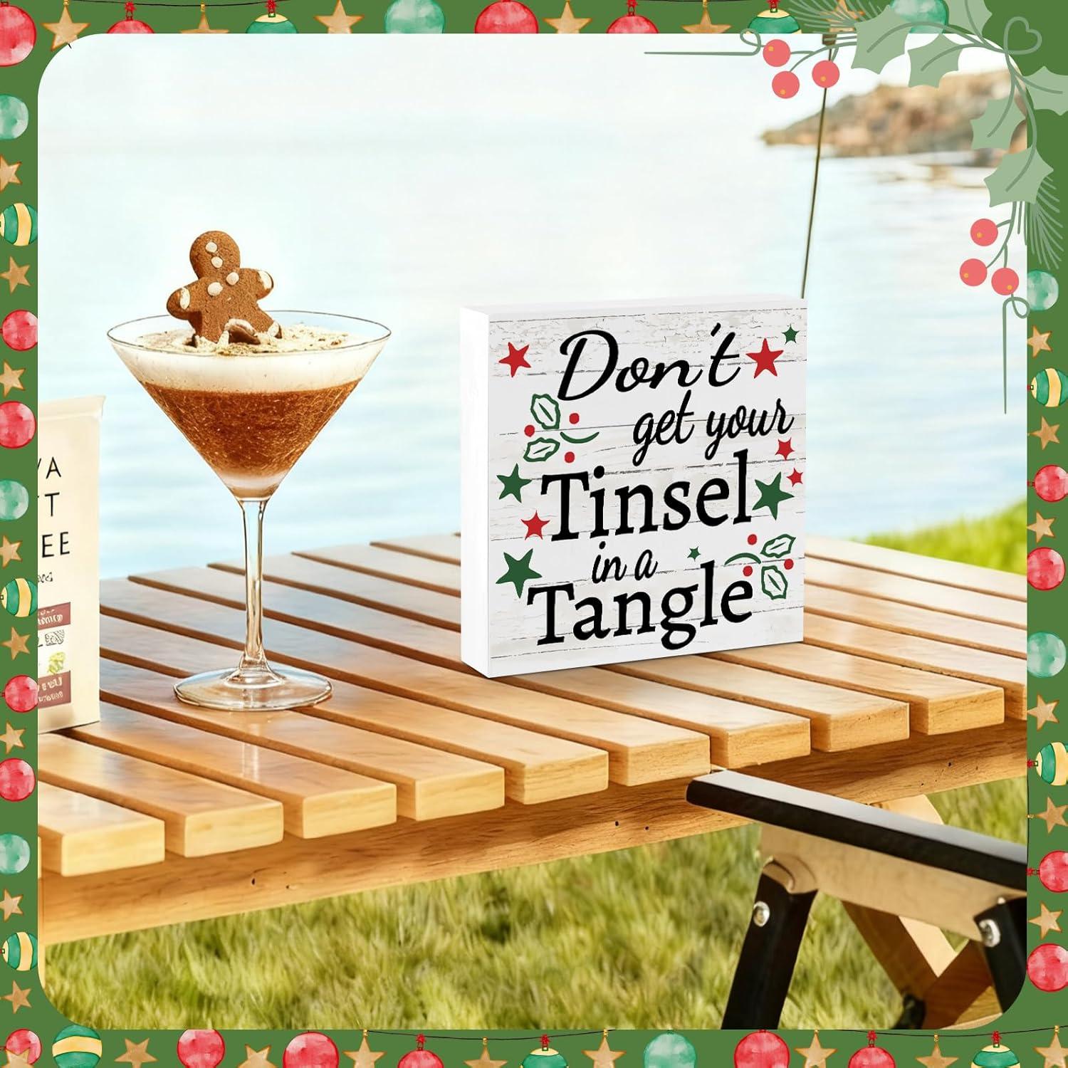 Señal de Escritorio Navideña de Madera VFU 14x14 cm