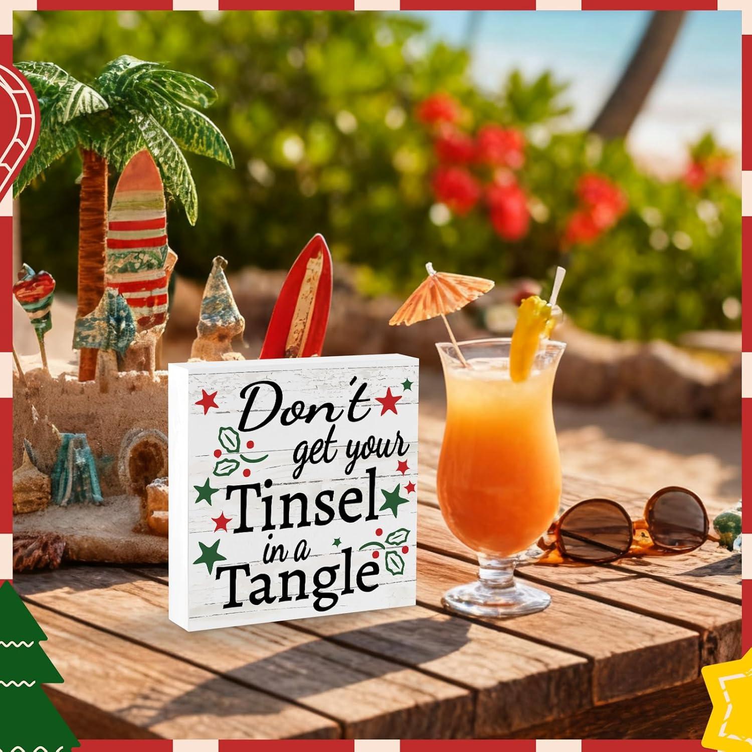 Señal de Escritorio Navideña de Madera VFU 14x14 cm