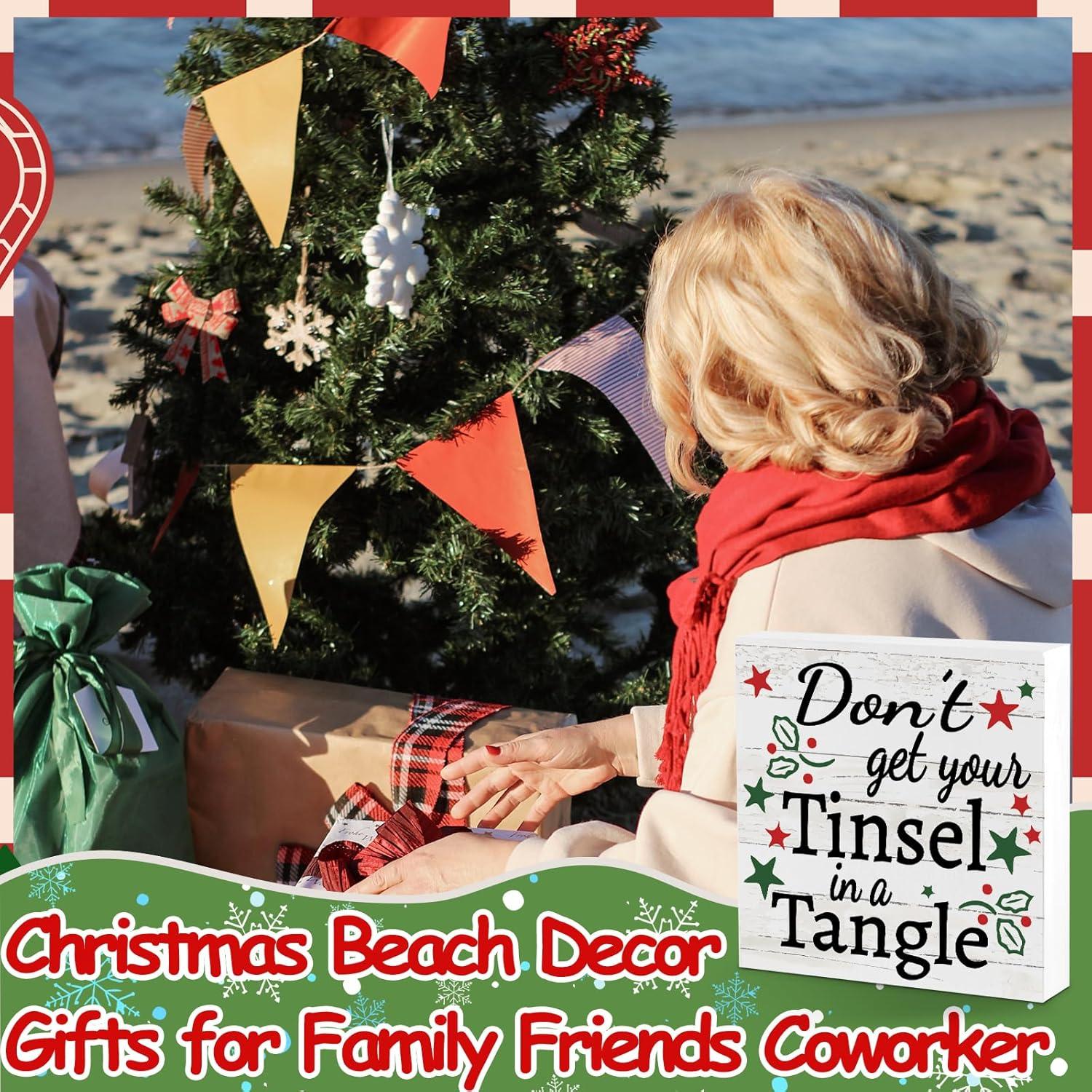 Señal de Escritorio Navideña de Madera VFU 14x14 cm