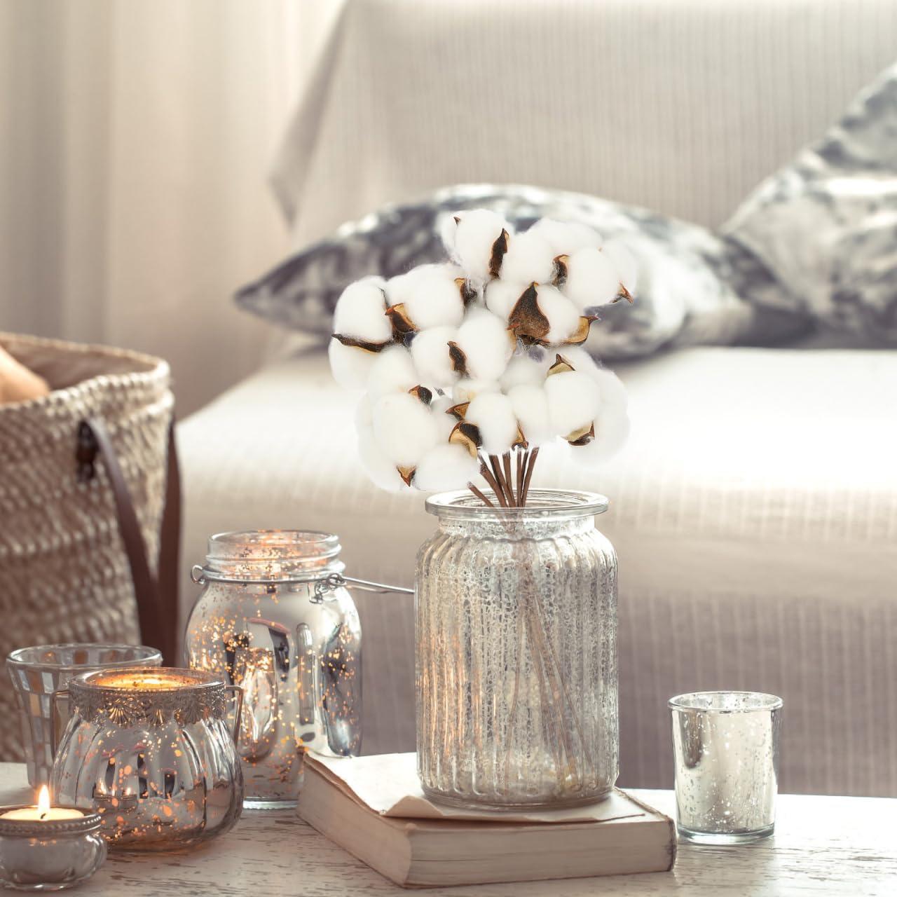 Ramo de Algodón Seco Artificial Abaodam - 10 Ramas 28x6cm