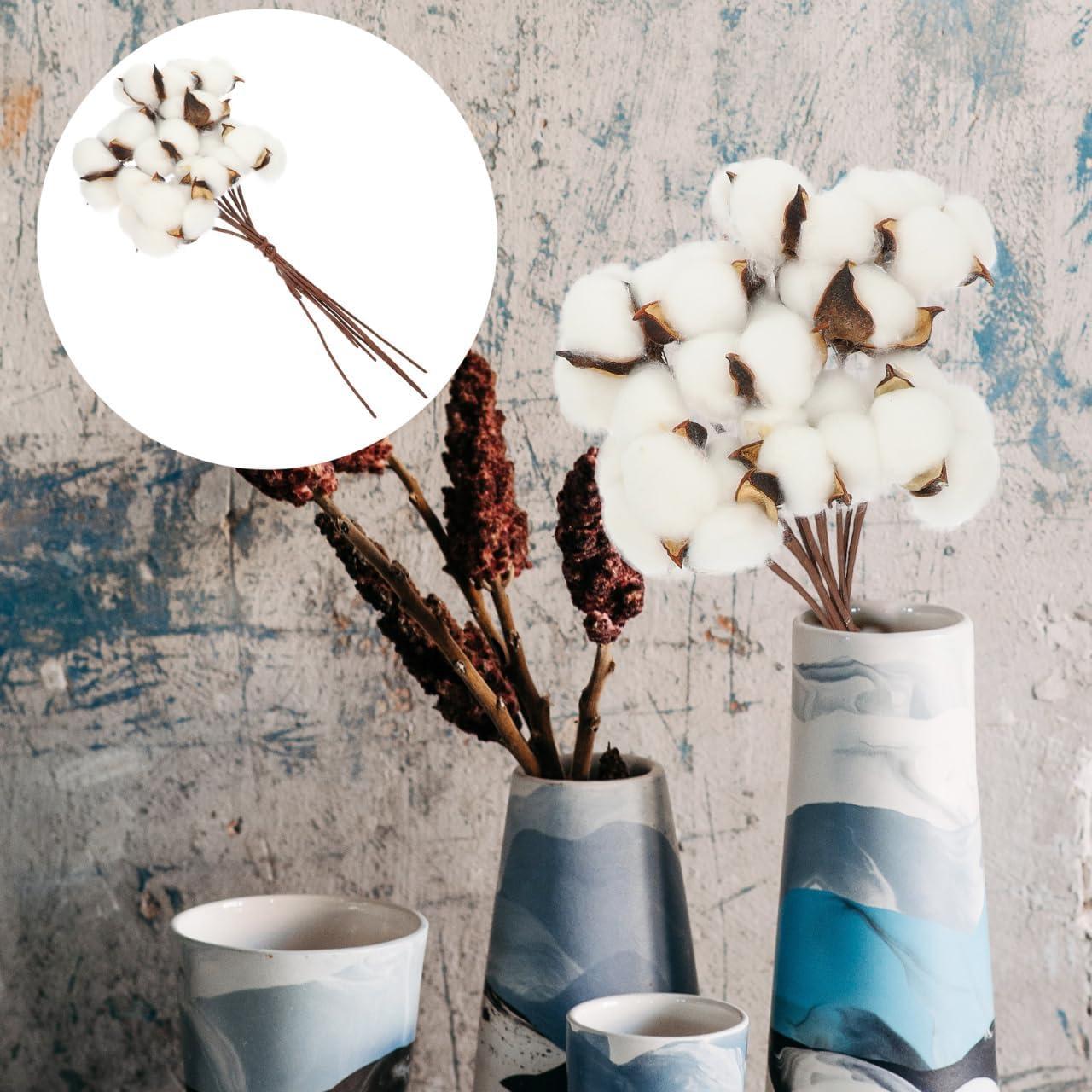 Ramo de Algodón Seco Artificial Abaodam - 10 Ramas 28x6cm