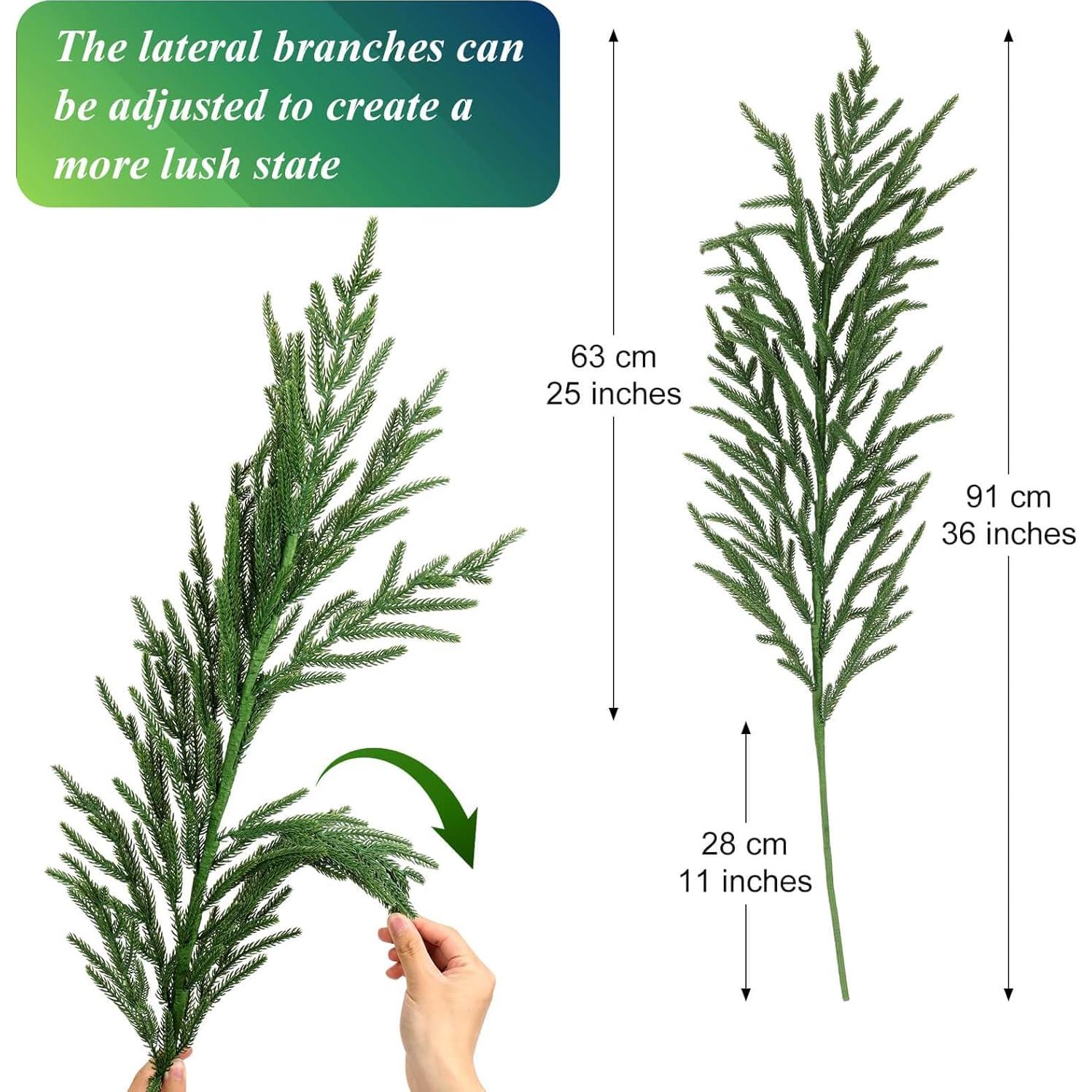 Ramas Artificiales de Pino Norfolk Caffox 91 cm - 16 Piezas