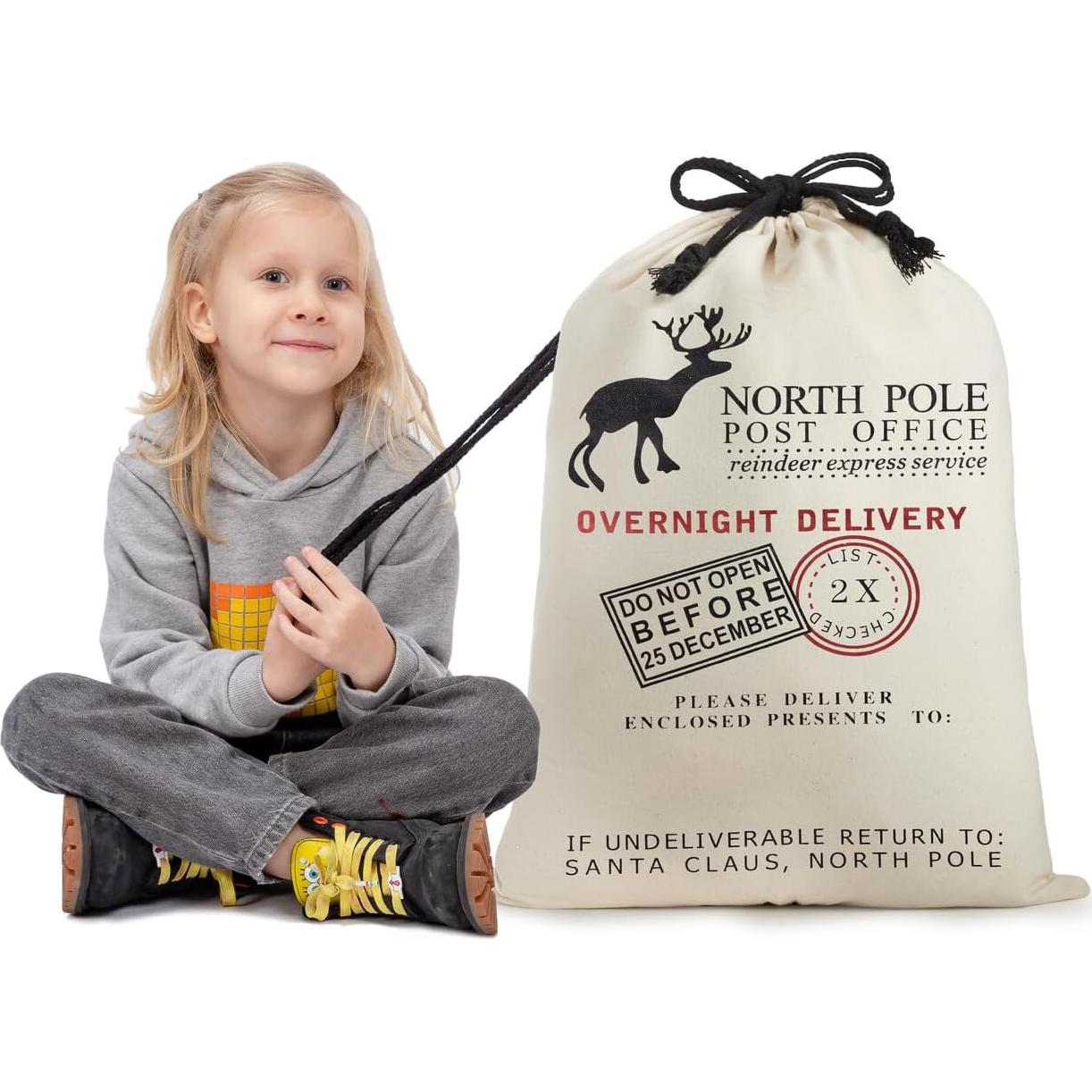 JOYIN 3 Bolsas de Regalo de Lona Navidad 66x48cm Reutilizables