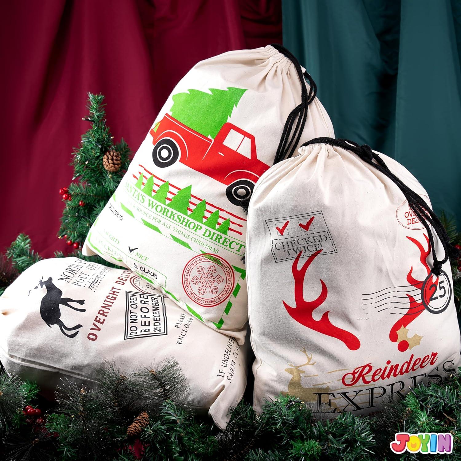 Bolsa de Yute Navideña Joyin 3 Pcs 66x48 cm con Cierre