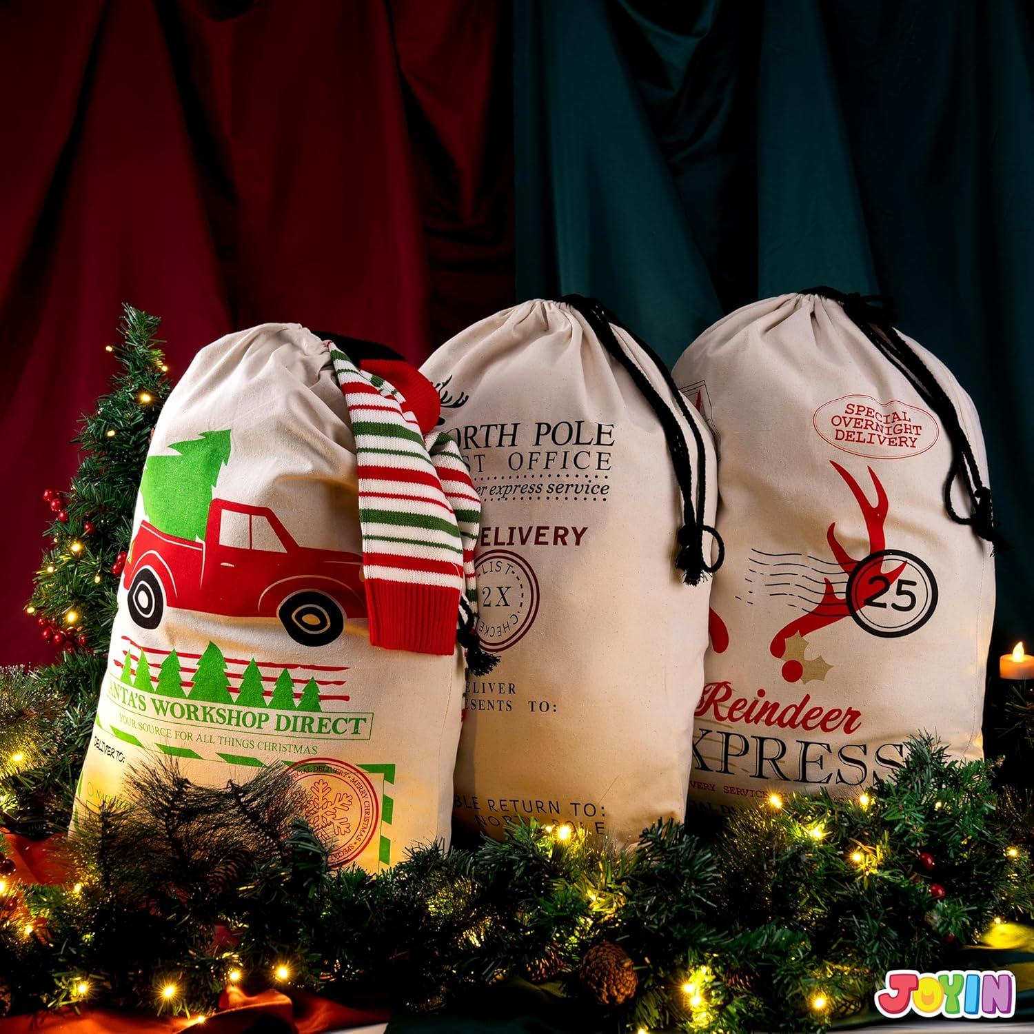 Bolsa de Yute Navideña Joyin 3 Pcs 66x48 cm con Cierre