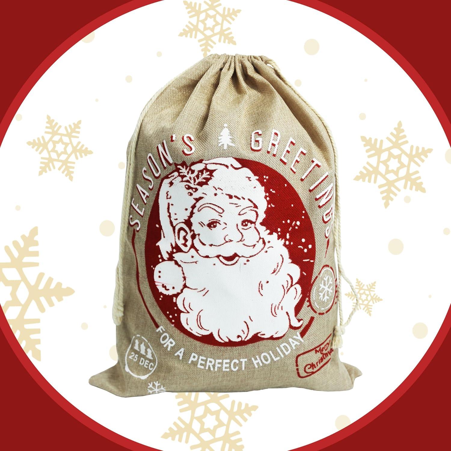 Sacos de Yute Navideños Hooin - Paquete de 3 - 40x56cm