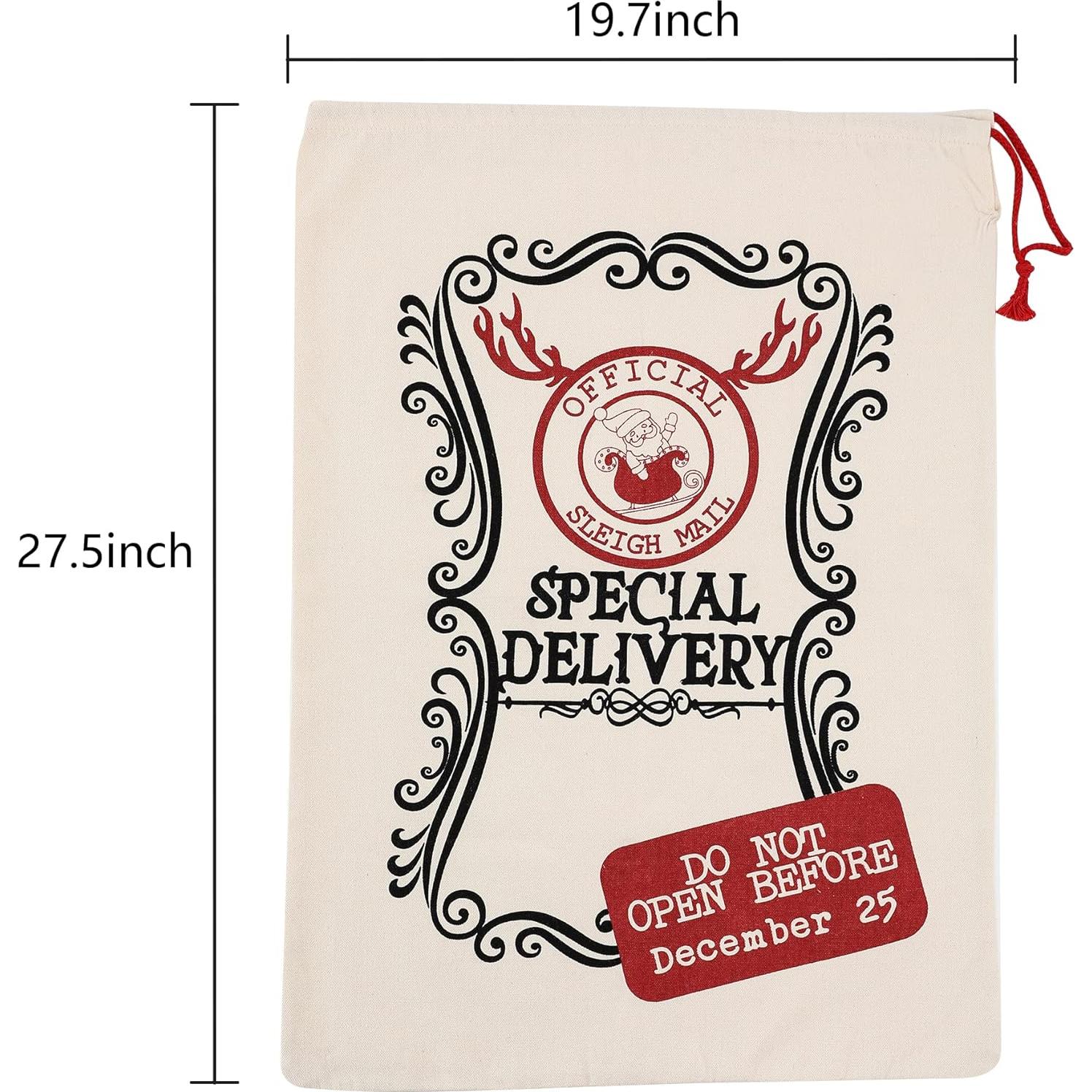 Saco de Navidad Santa LessMo Grande Reutilizable 69.85x50.04cm