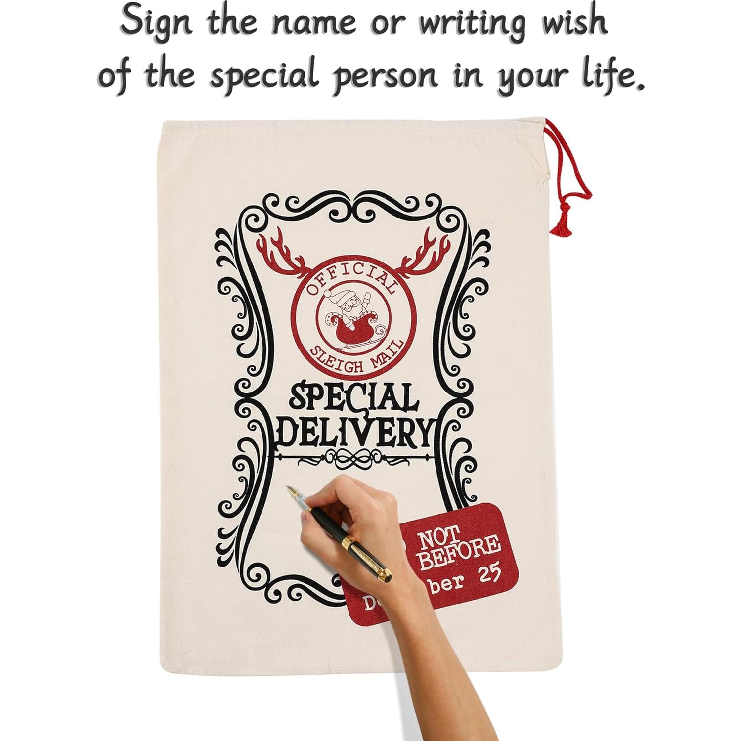 Saco de Navidad Santa LessMo Grande Reutilizable 69.85x50.04cm