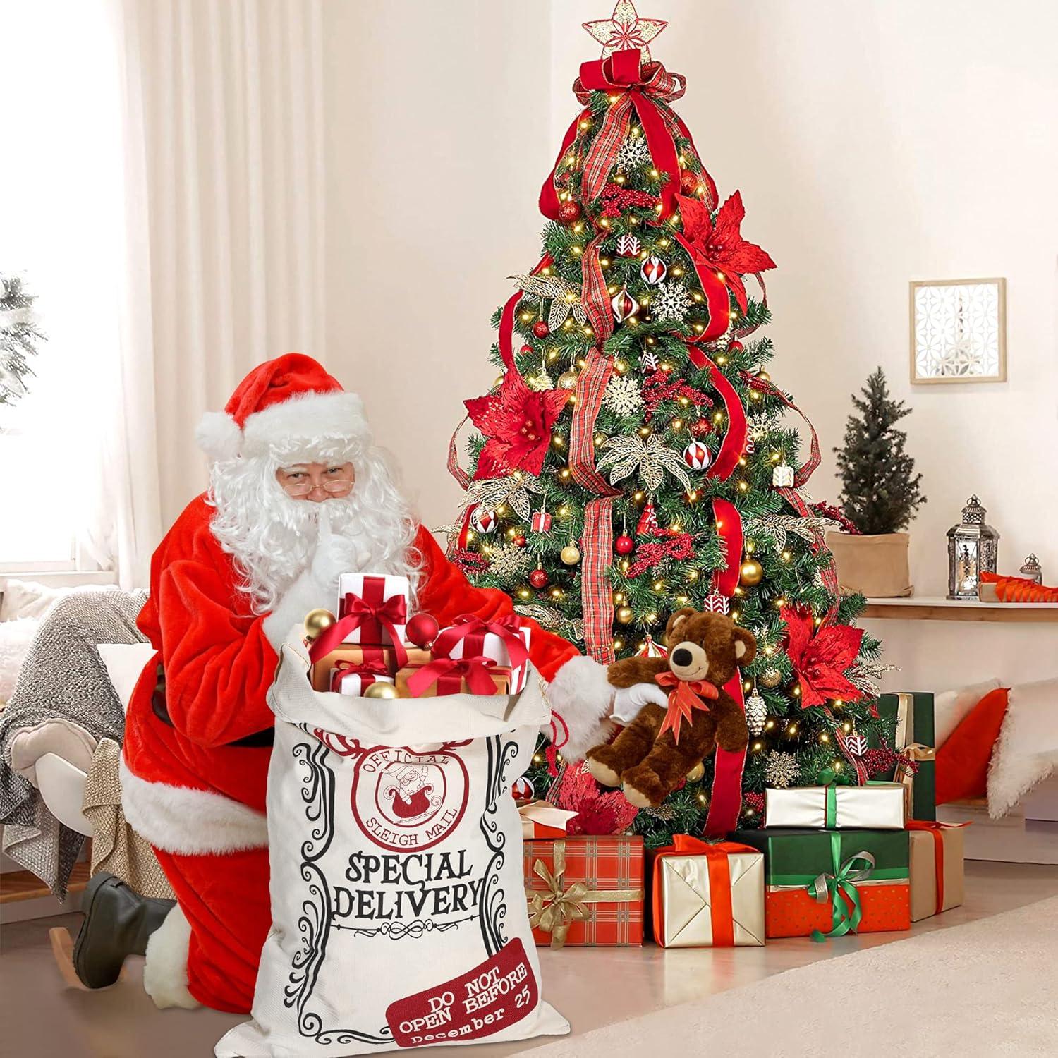 Saco de Navidad Santa LessMo Grande Reutilizable 69.85x50.04cm