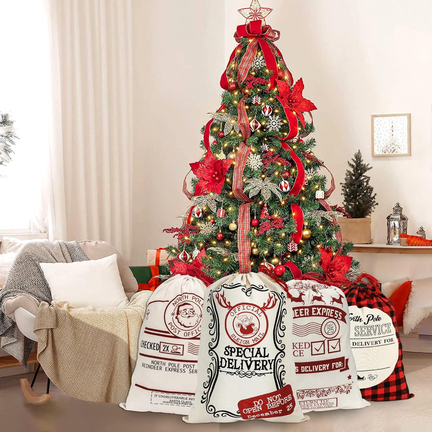 Saco de Navidad Santa LessMo Grande Reutilizable 69.85x50.04cm