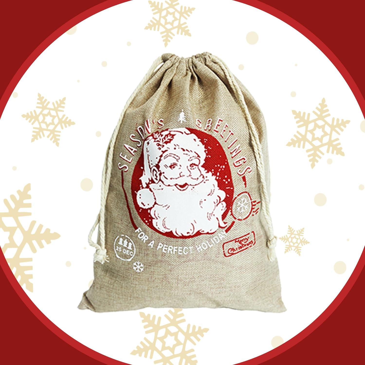 Sacos de Navidad Hooin 30x40cm - Paquete de 4 Yute Reutilizables