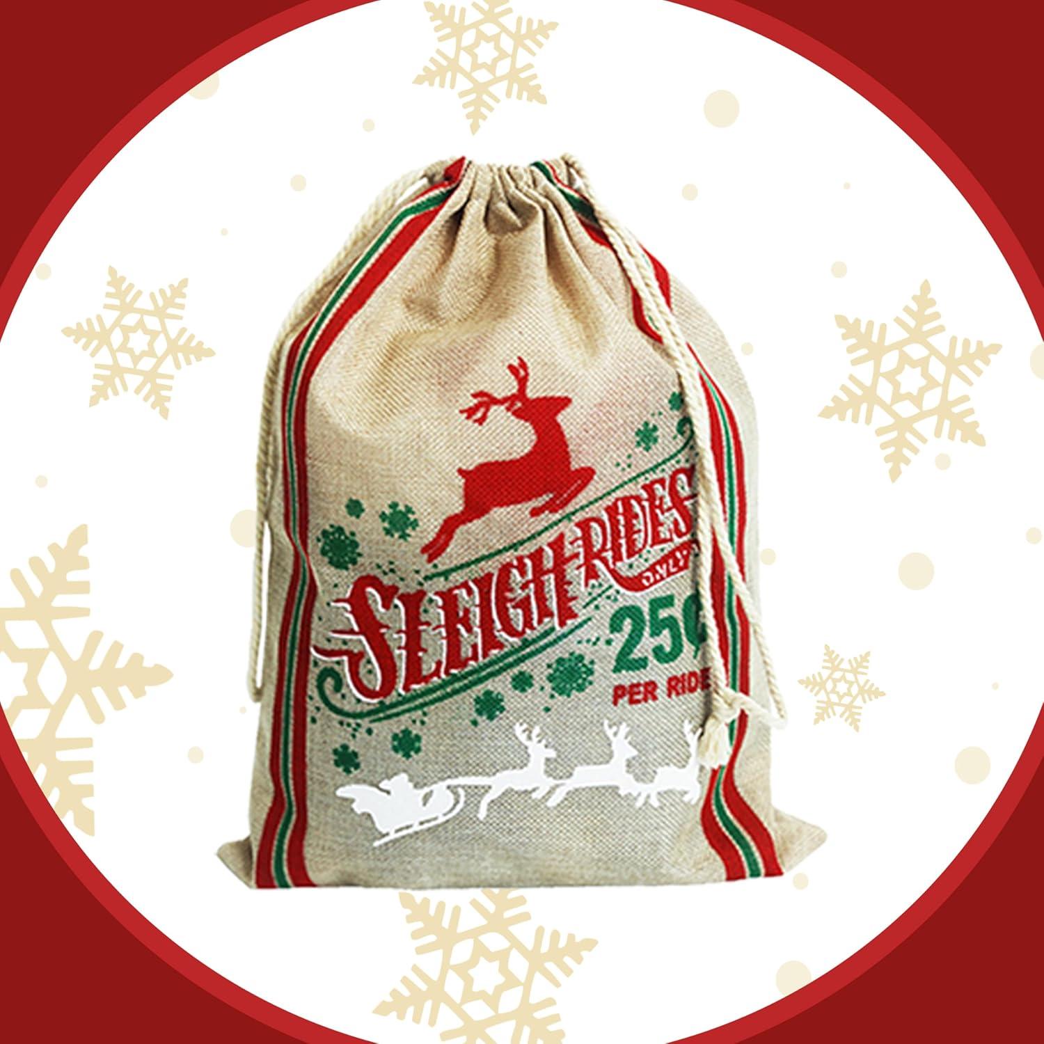 Sacos de Navidad Hooin 30x40cm - Paquete de 4 Yute Reutilizables